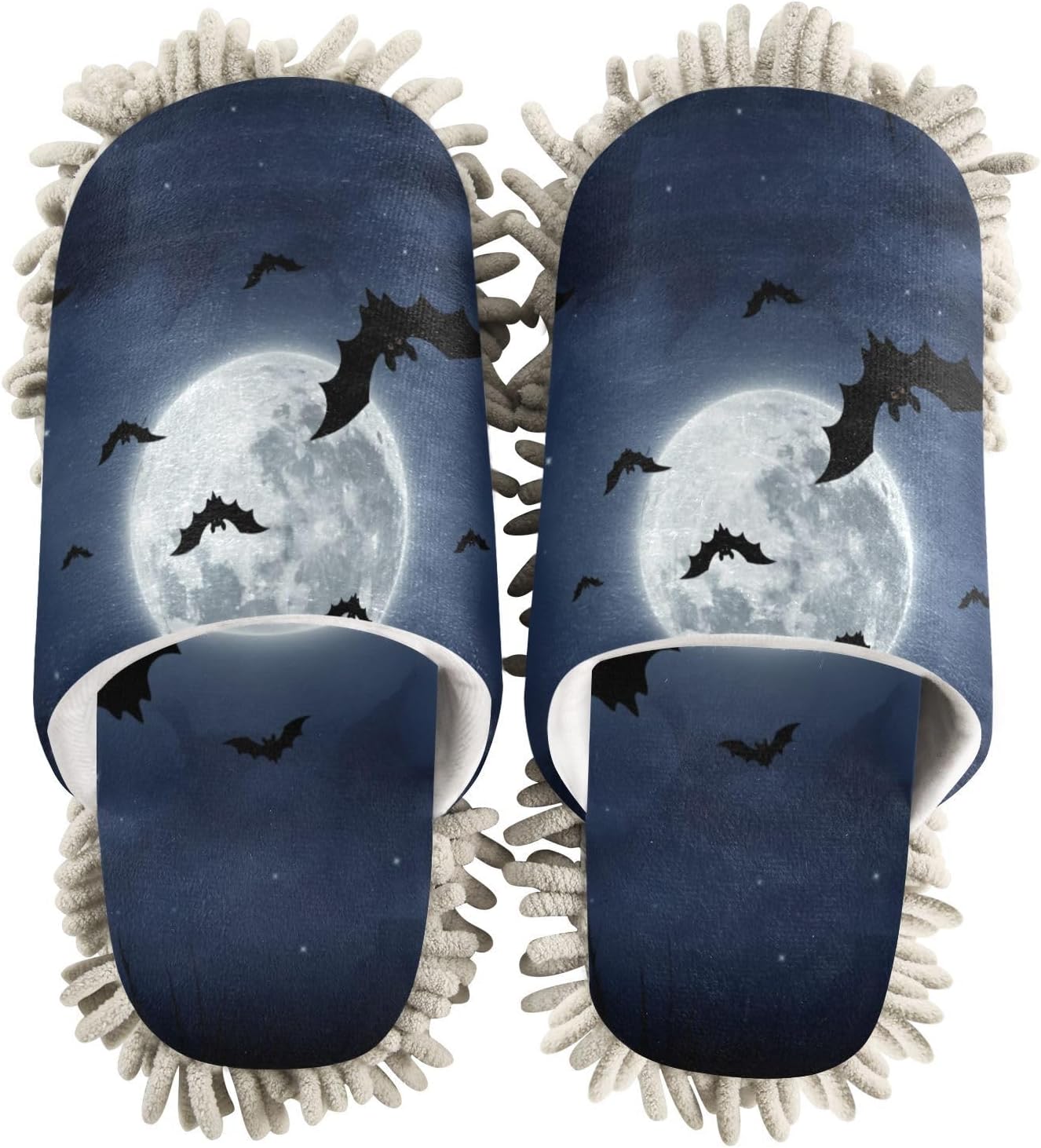 FLildon Microfiber Mop Slippers Halloween Bats Design
