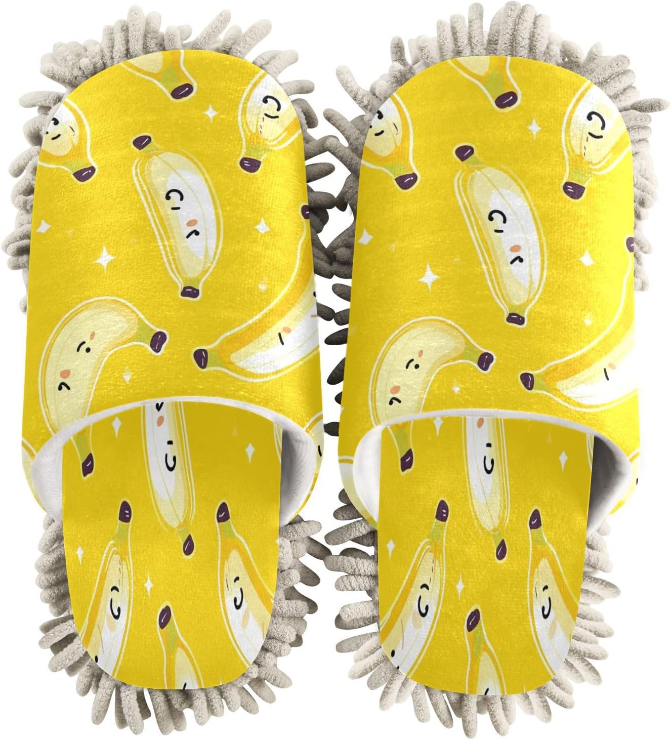 Bulletgxll Banana Mop Slippers - Washable Microfiber Cleaning Slippers for Men Women