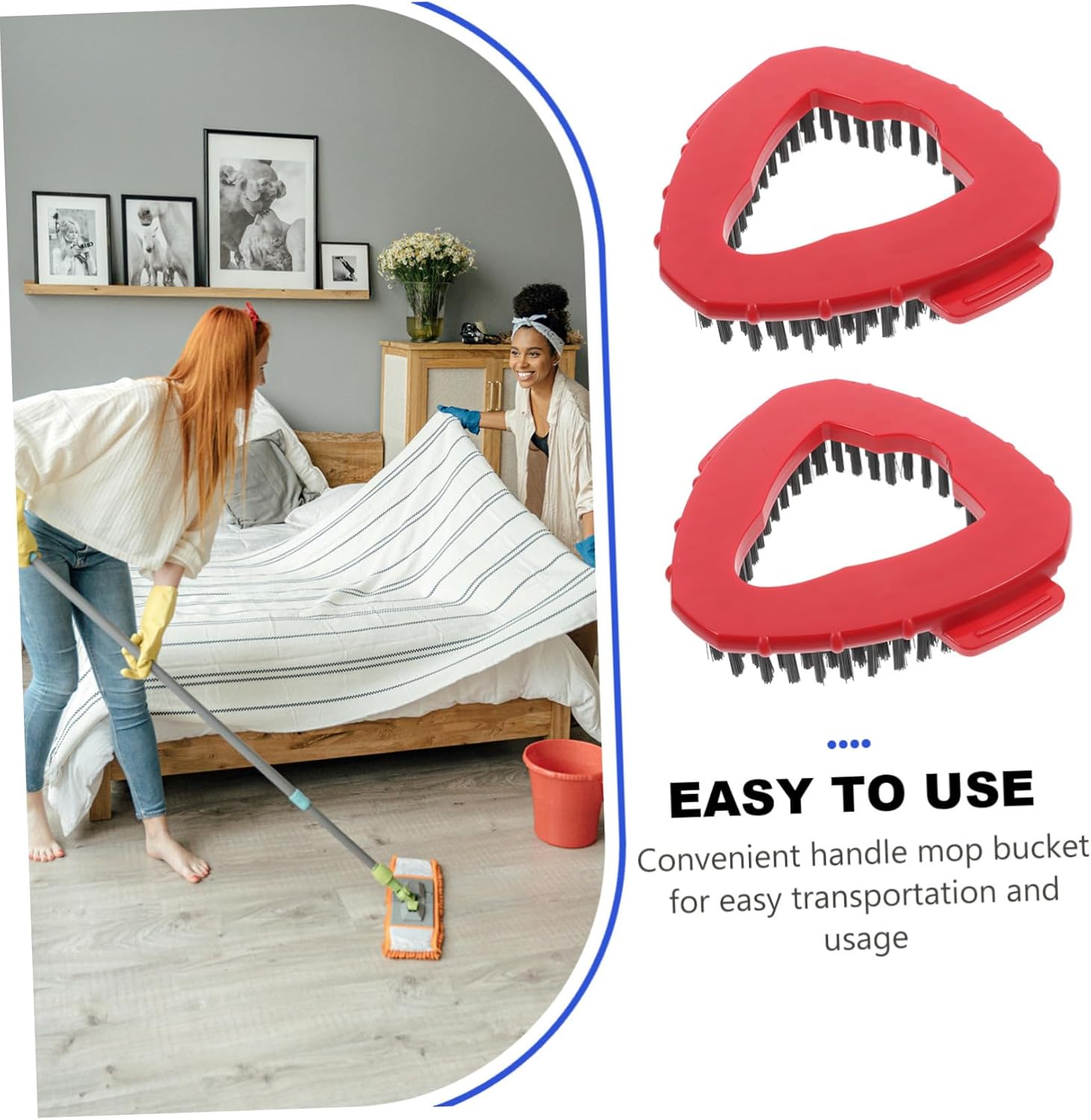 2pcs Stiff Bristle Replacement Scrub Brush for Triangular Mop
