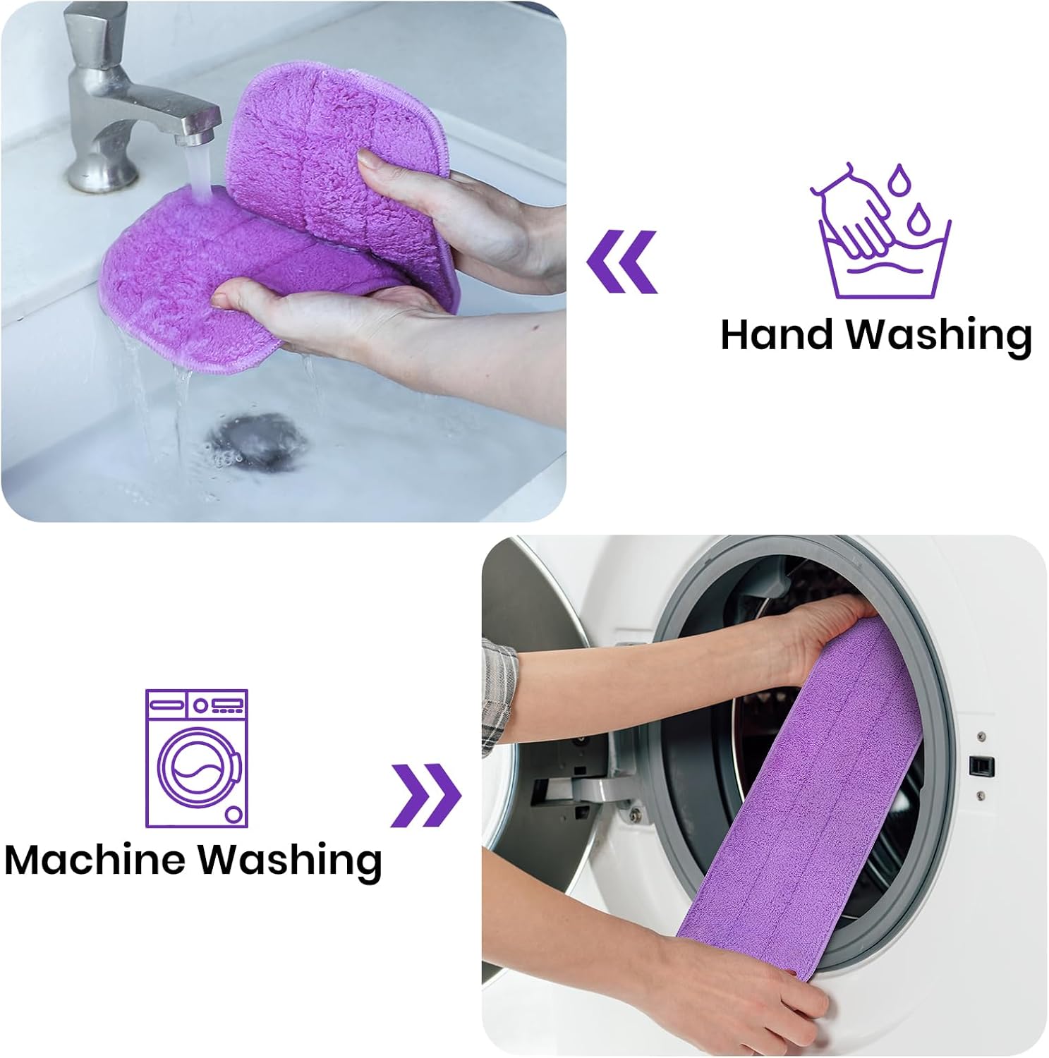 MAVRIZ 2 Pack Reusable Microfiber Mop Pads 1