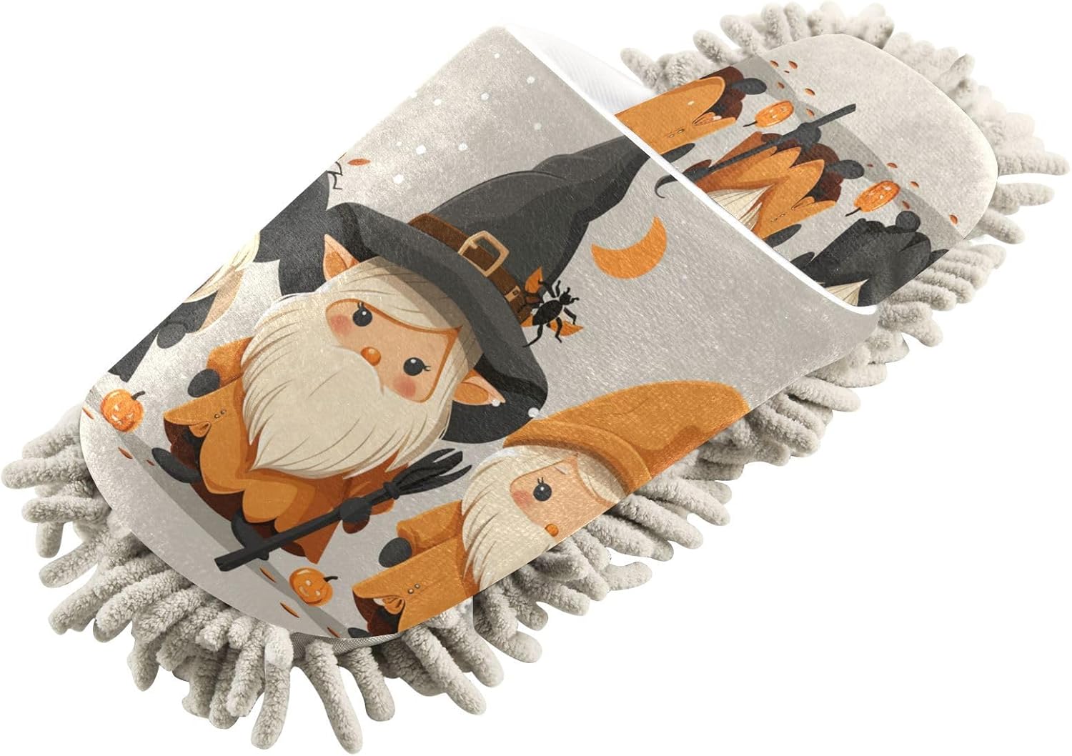 Zhirexin Halloween Pumpkin Gnome Cleaning Slippers