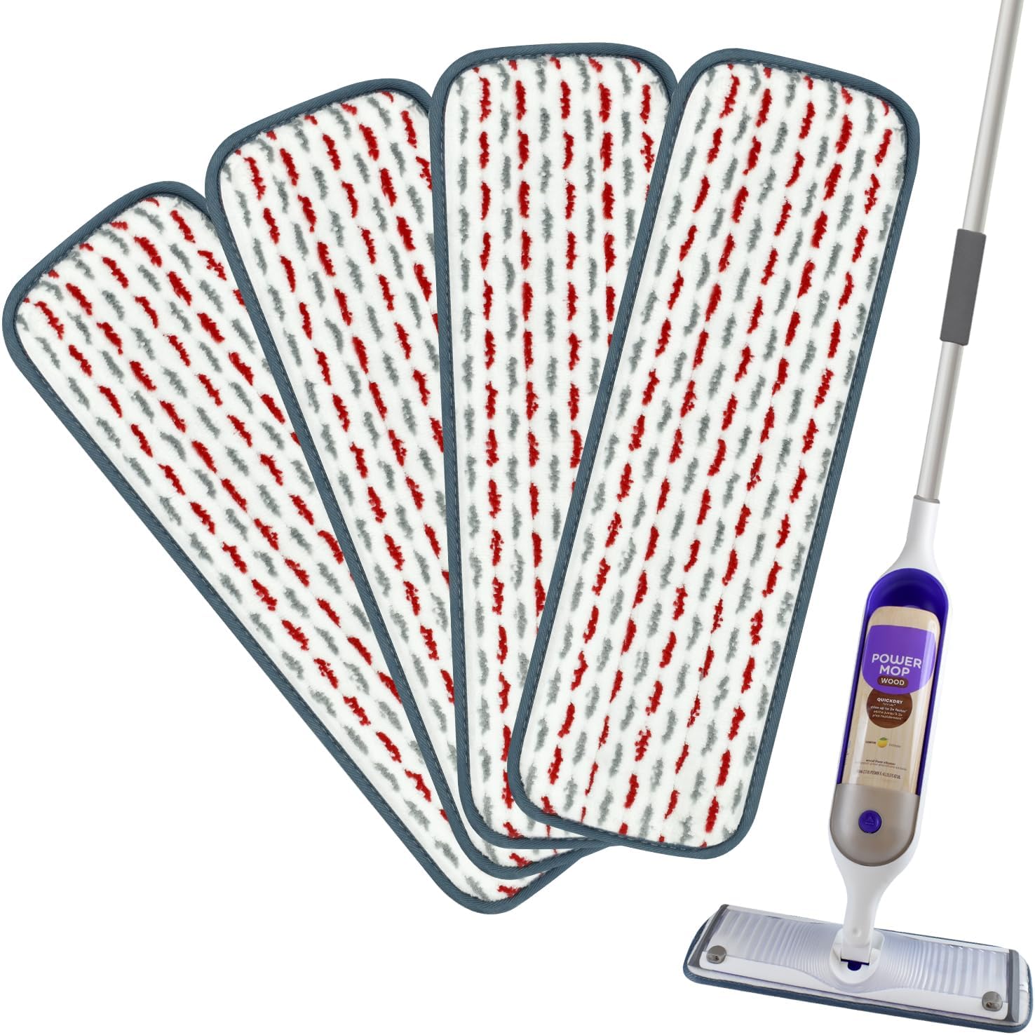 4 Pack Reusable Swiffer Power Mop Pads - Thicker Microfiber
