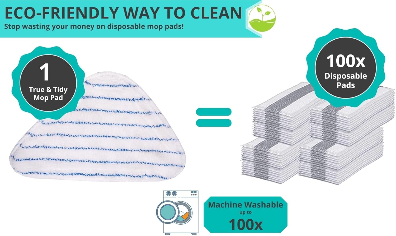 True Tidy Microfiber Mop Pad Refill 2-Pack