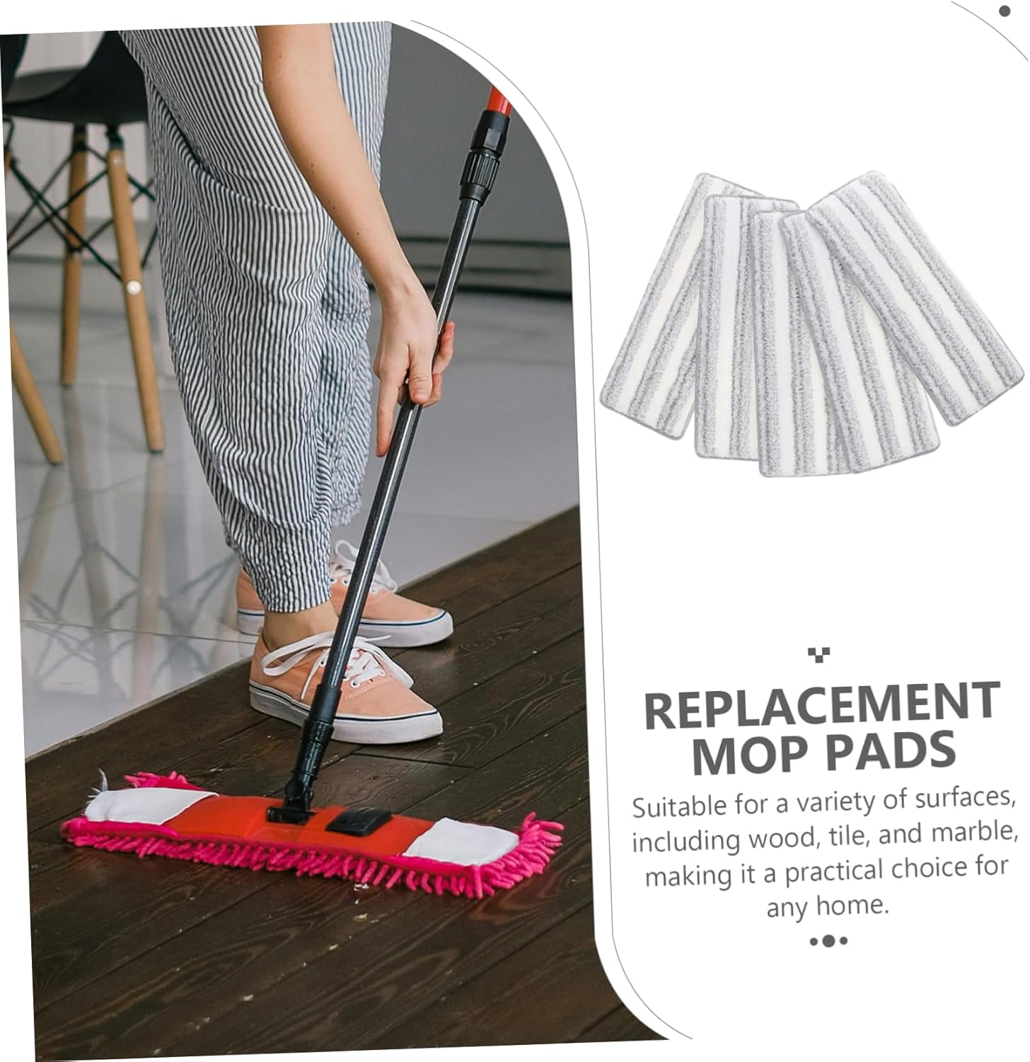 5pcs Self-Adhesive Microfiber Mop Refill Pads