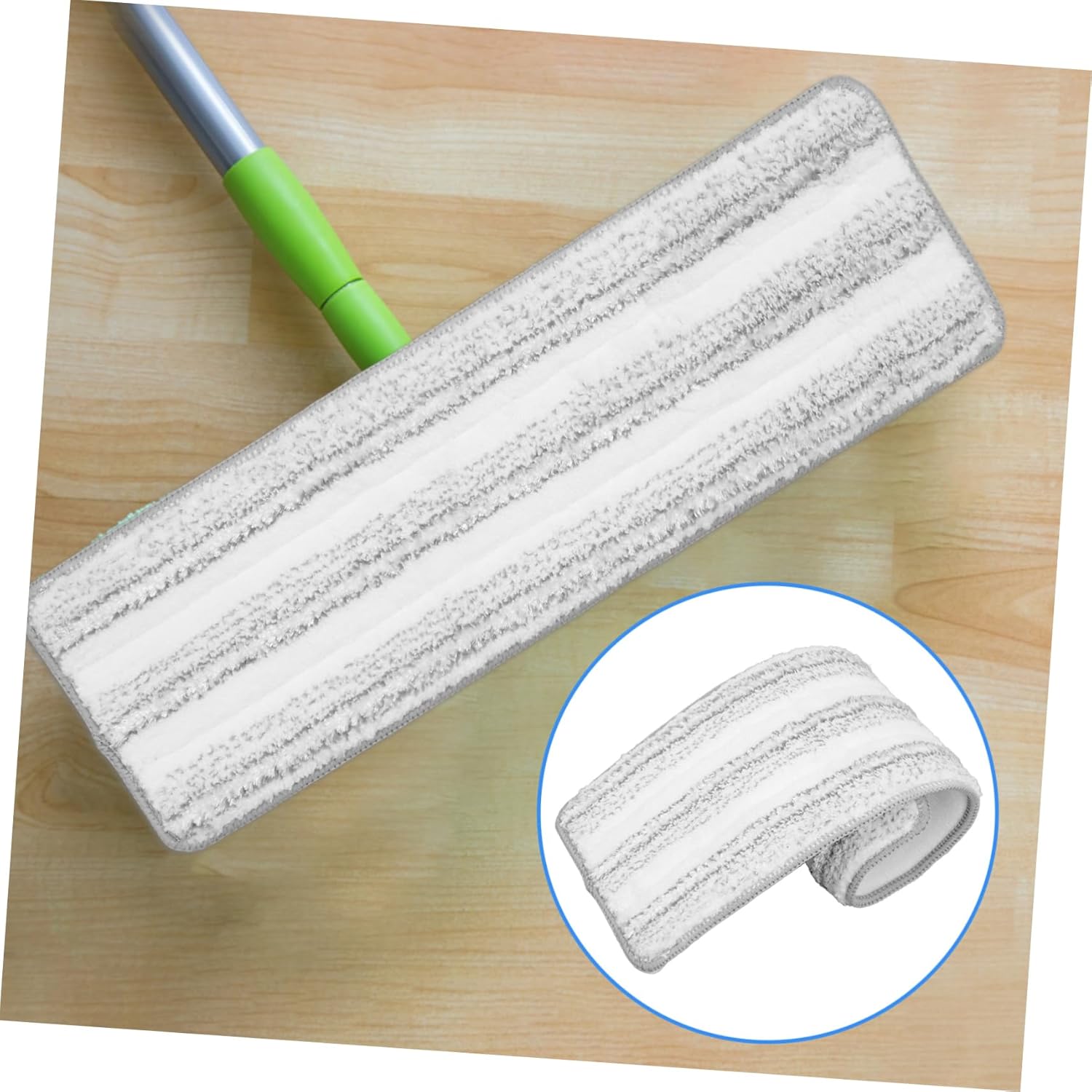 Ipetboom 2pcs Thickened Flat Mop Pads Reusable for Hardwood Tile