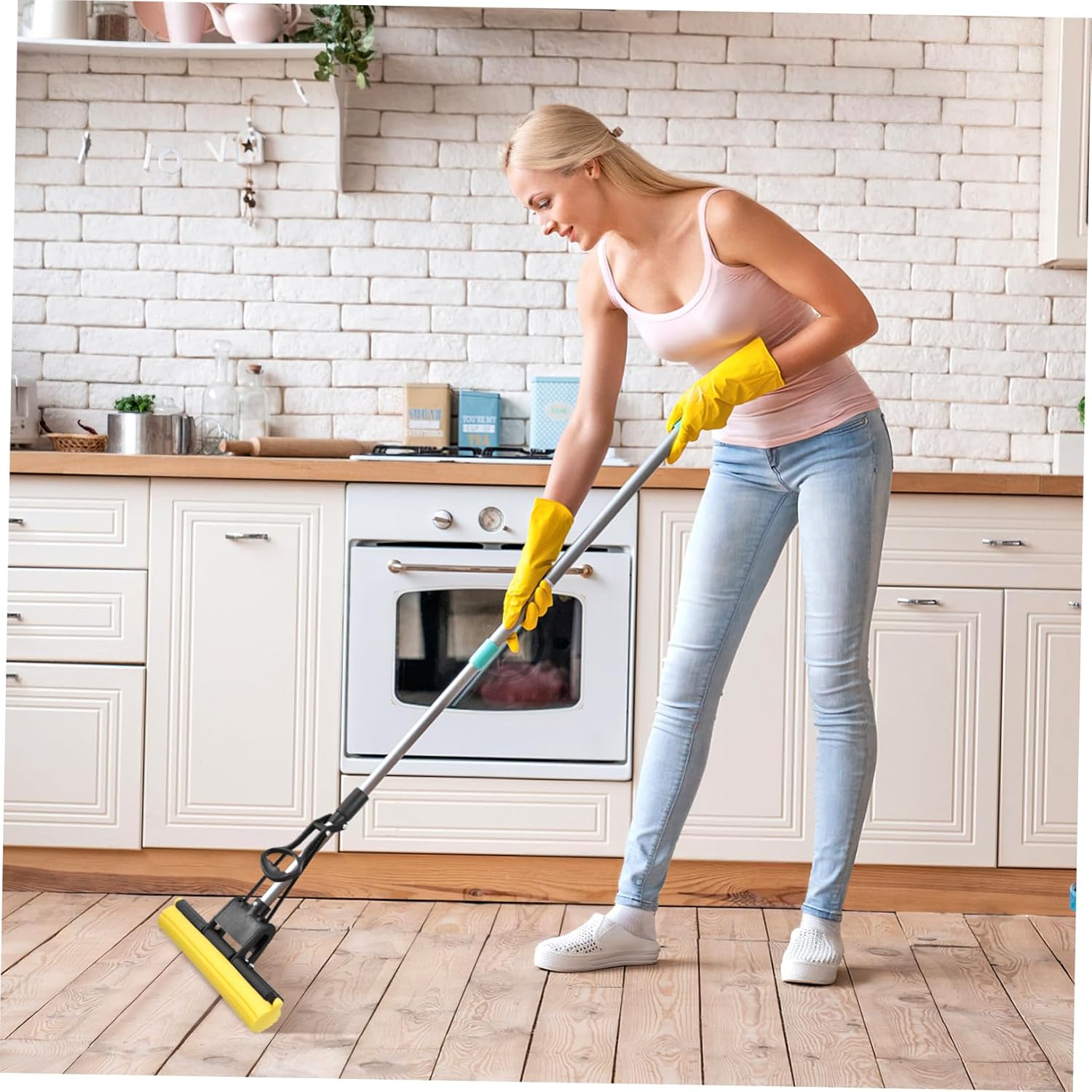 2pcs Packove Replacement Mop Heads for Floor Cleaning