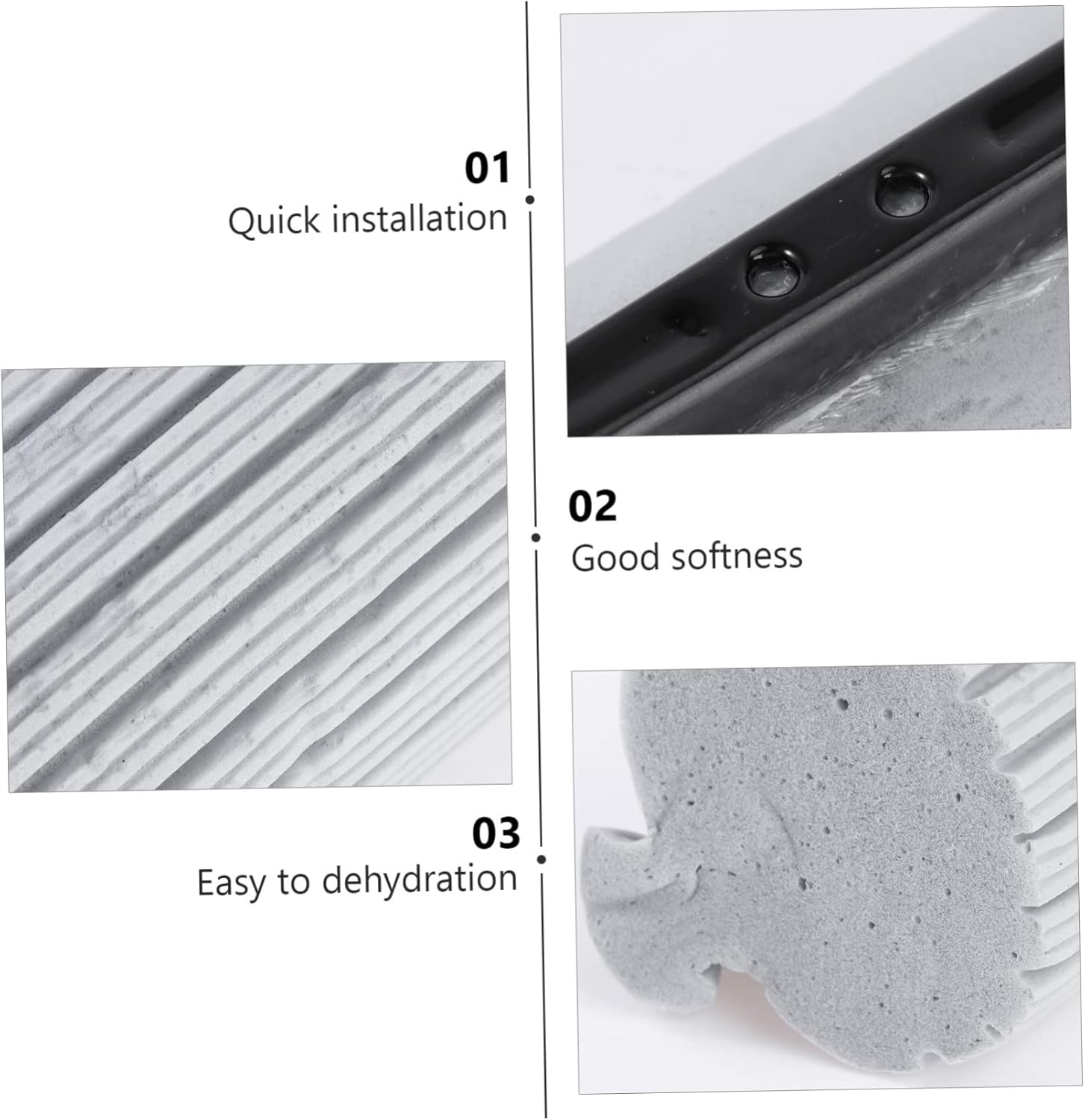 3pcs PVA Sponge Mop Head Refills for Tile and Laminate Floors