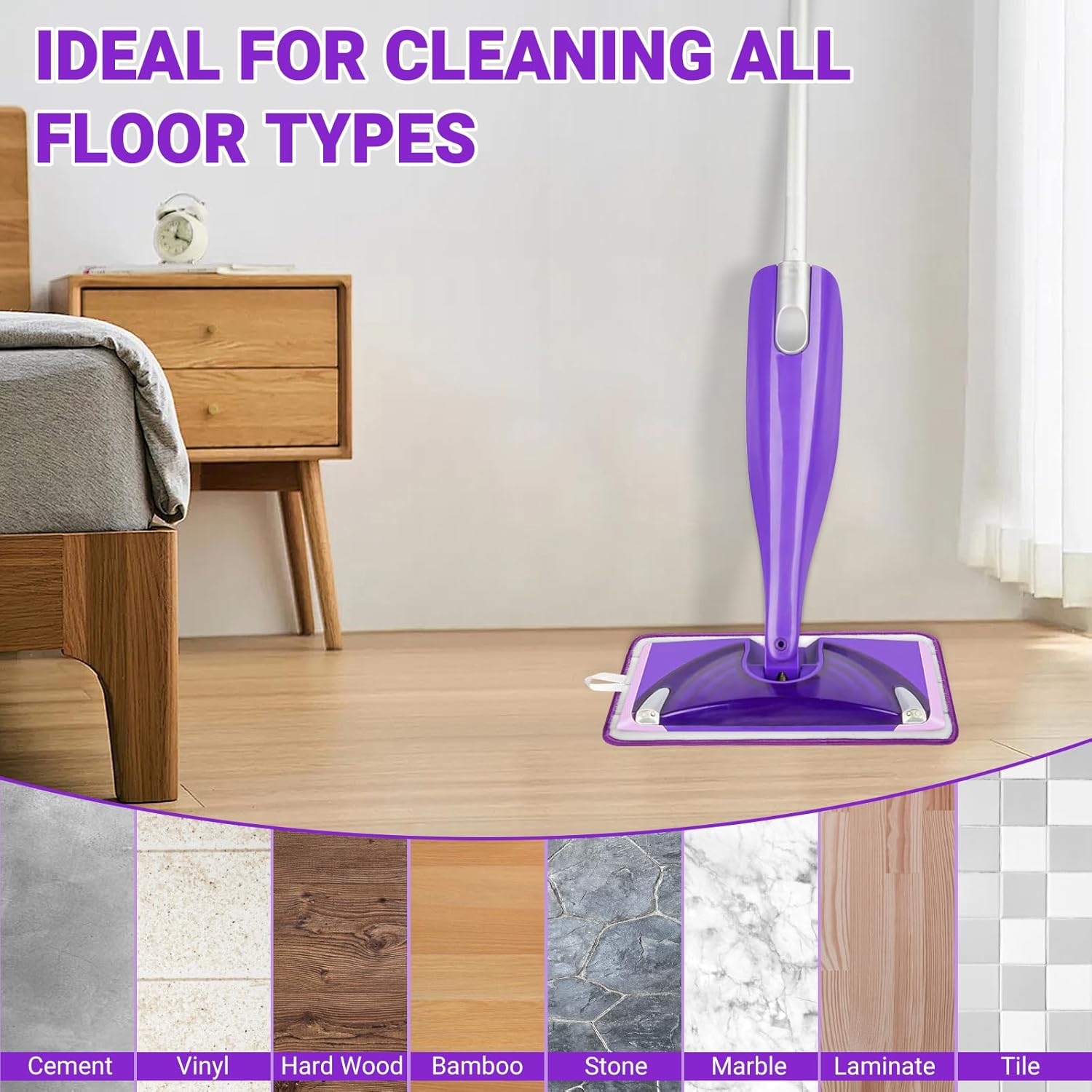 Sealuncle Microfiber Mop Pads 2-Pack Purple 1