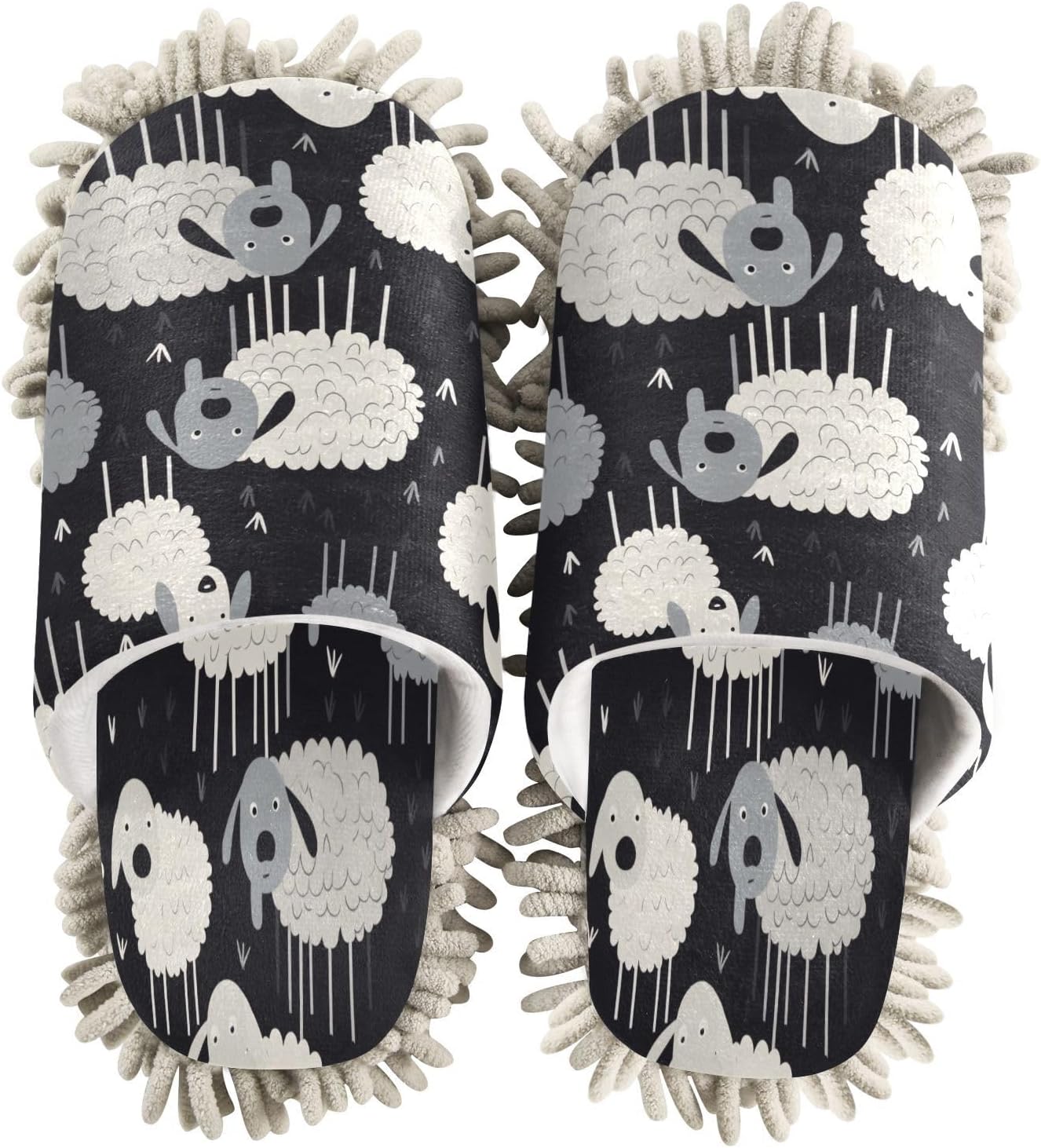 Bulletgxll Cartoon Sheep Cleaning Slippers