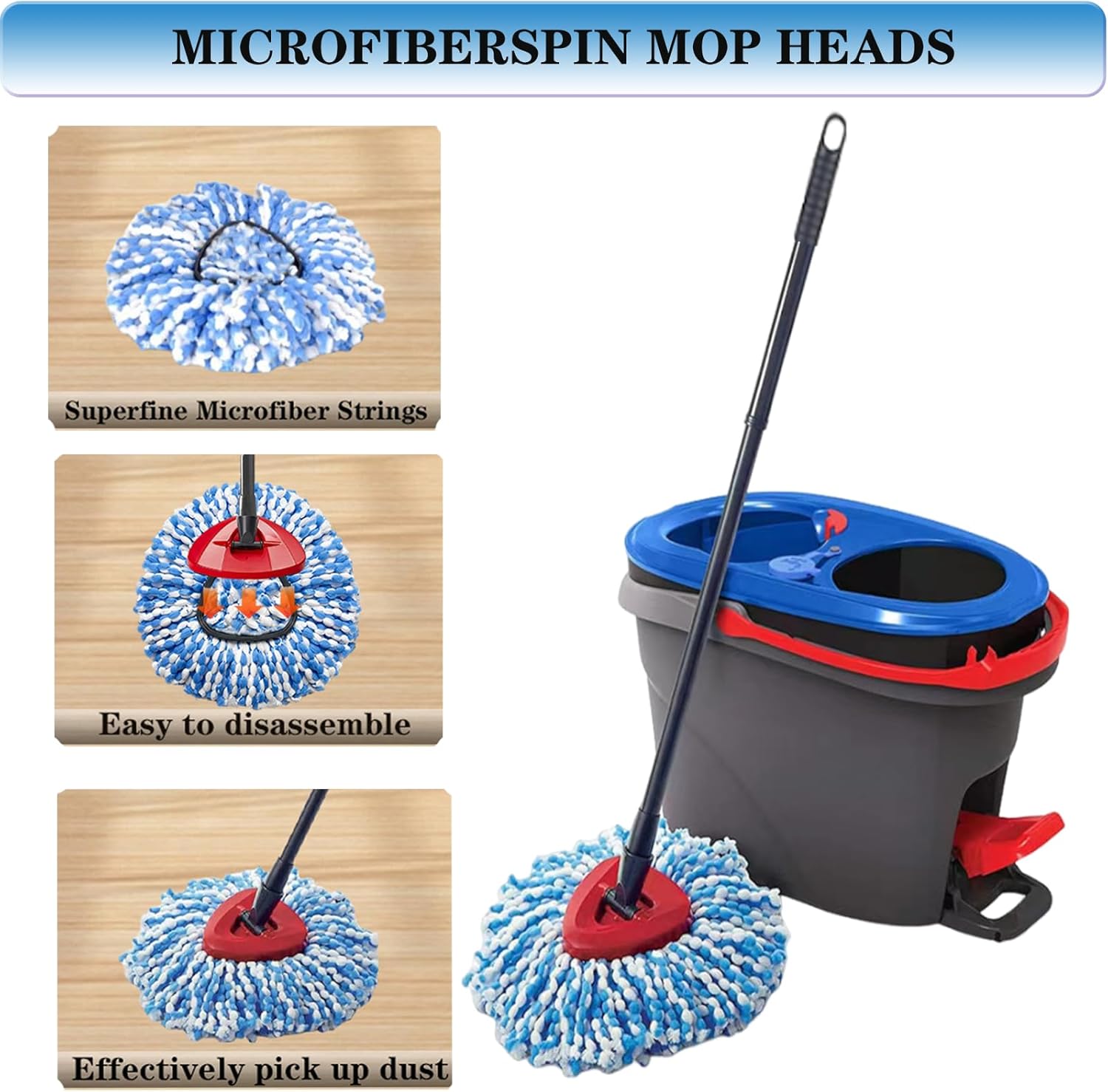 Fazlynyi 4-Pack Mop Replacement Heads for OCeda 2-Tank System