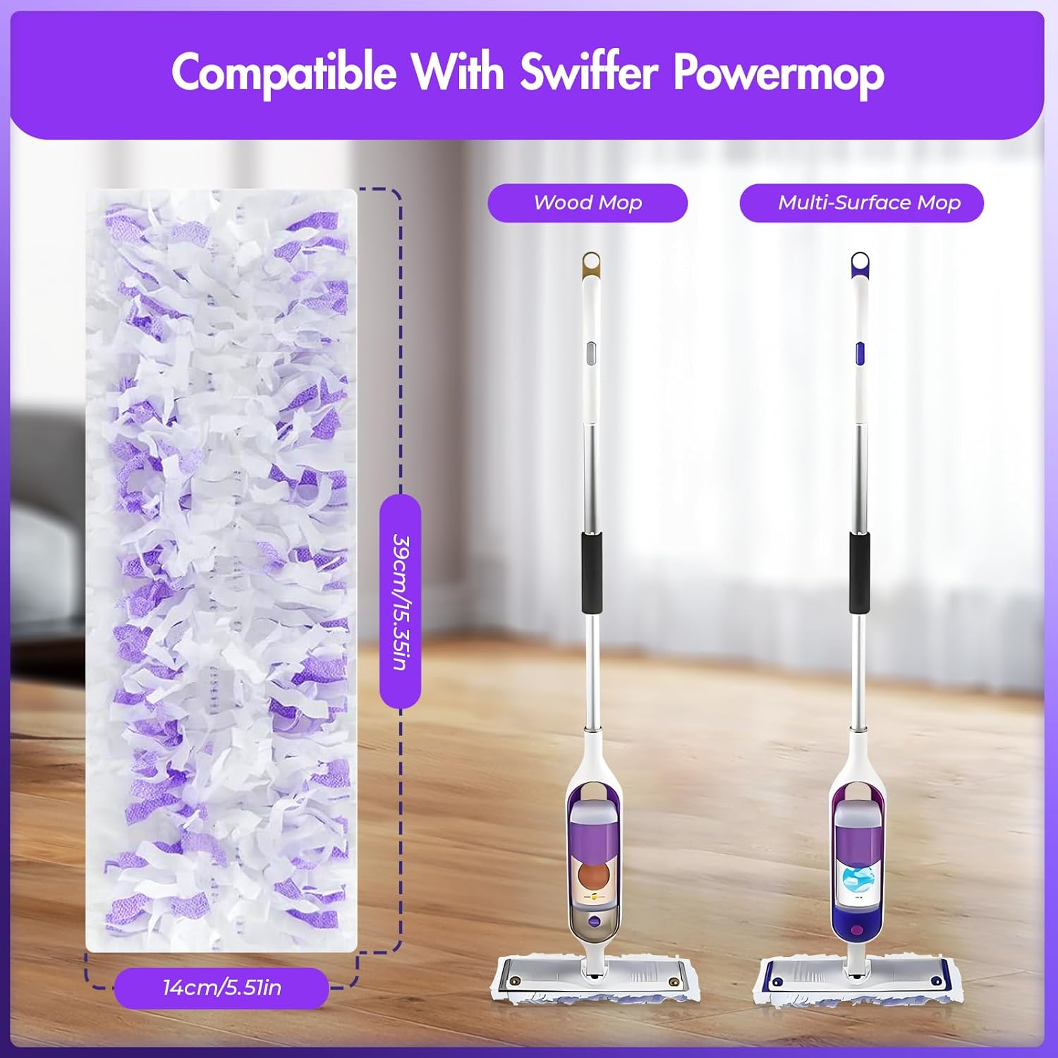 30 Pack Swiffer PowerMop Refill Pads for Multi-Surface Cleaning