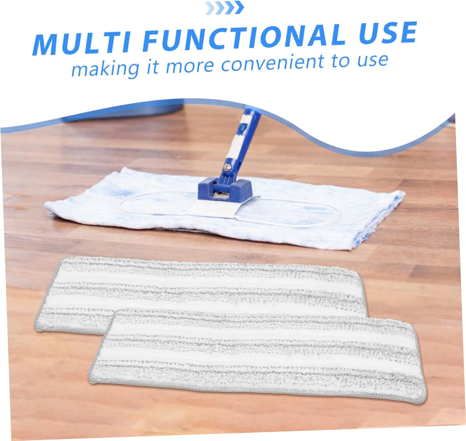 Ipetboom 2pcs Thickened Flat Mop Pads Reusable for Hardwood Tile