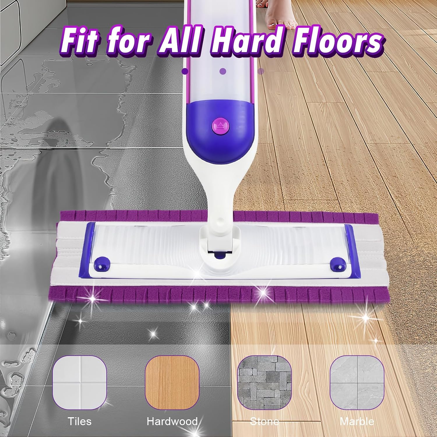 6 Pack Spray Mop Pads for Swiffer Power Mop Refill 1