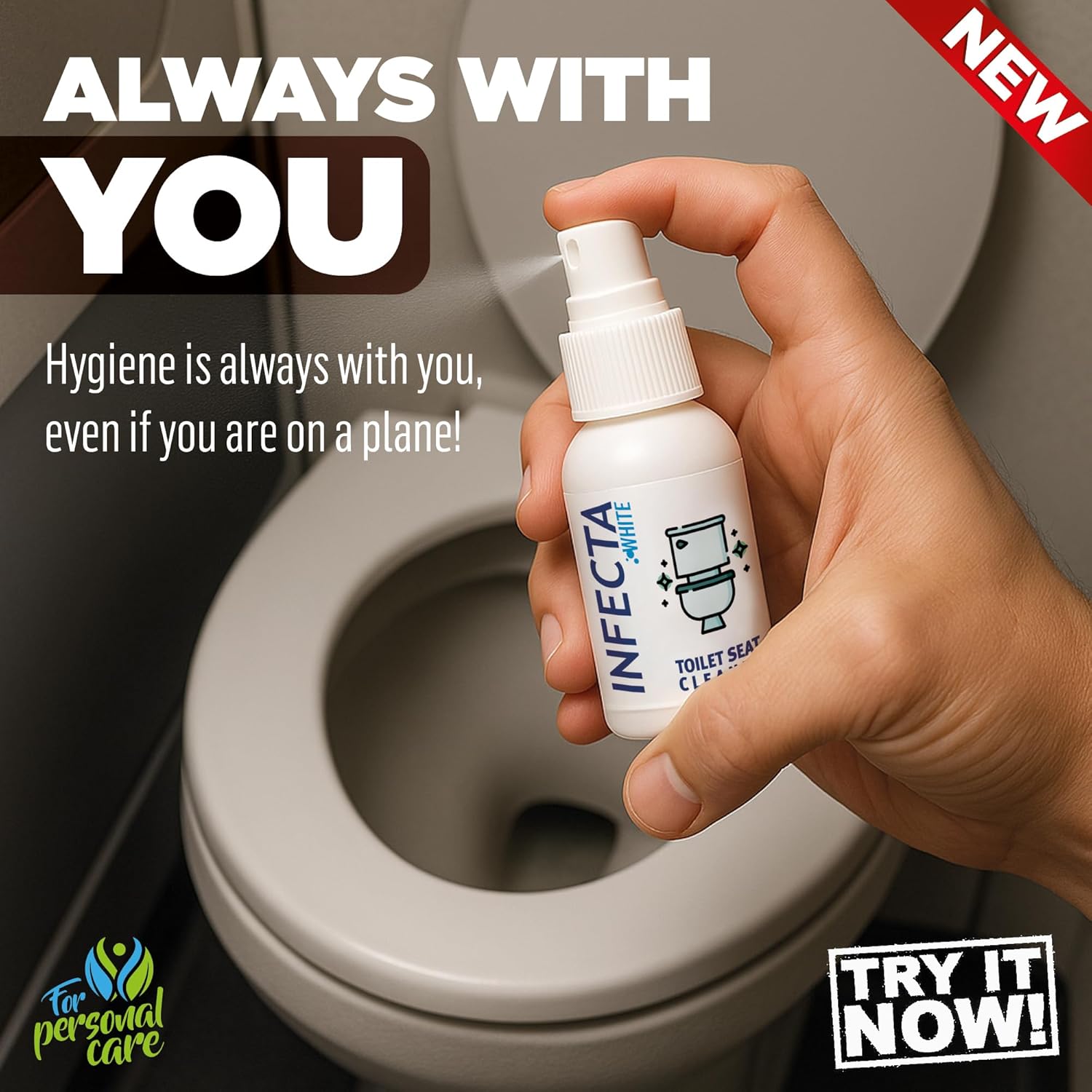 INFECTA White Toilet Cleaning Spray 50ml Travel Size