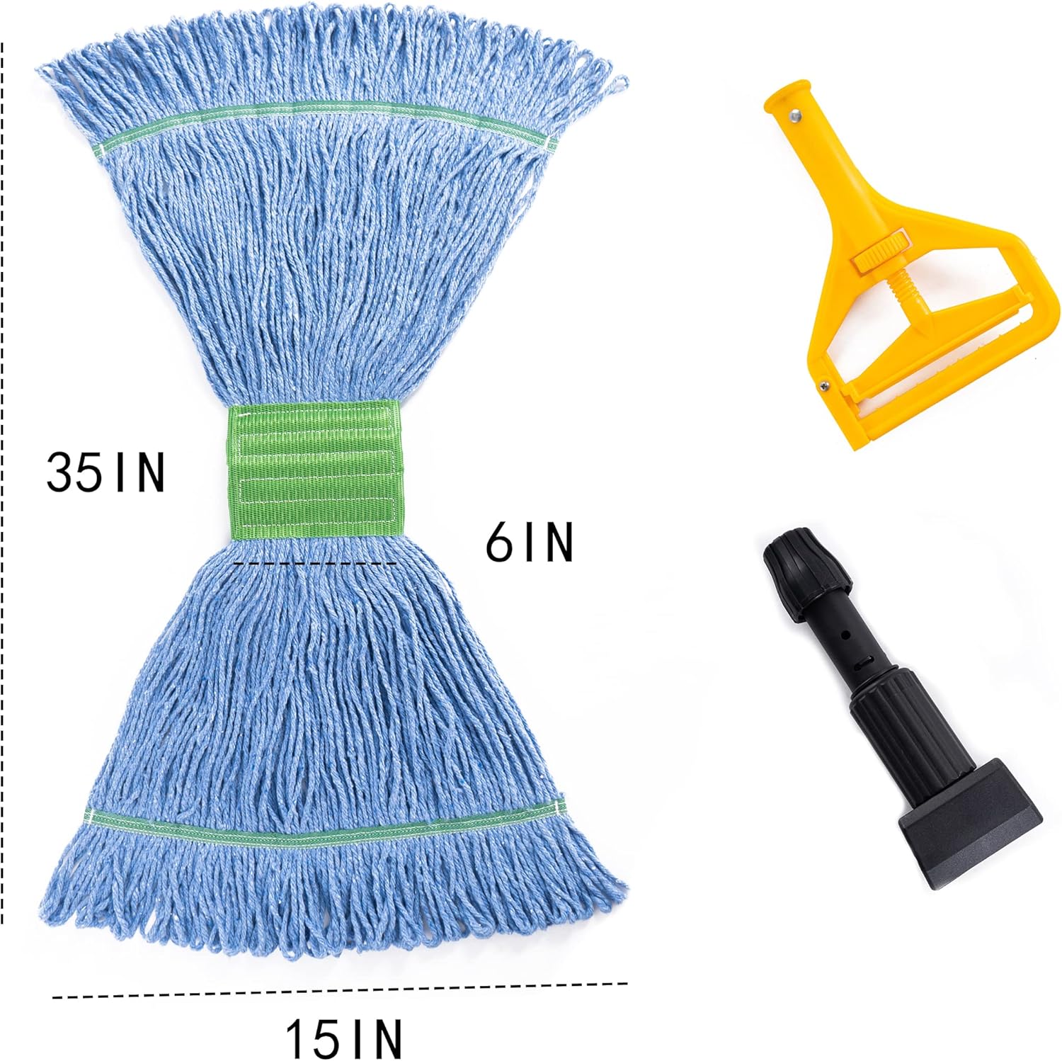 3Pack Mop Heads Commercial Grade Cotton Loop-End Heavy Duty Mop Refills