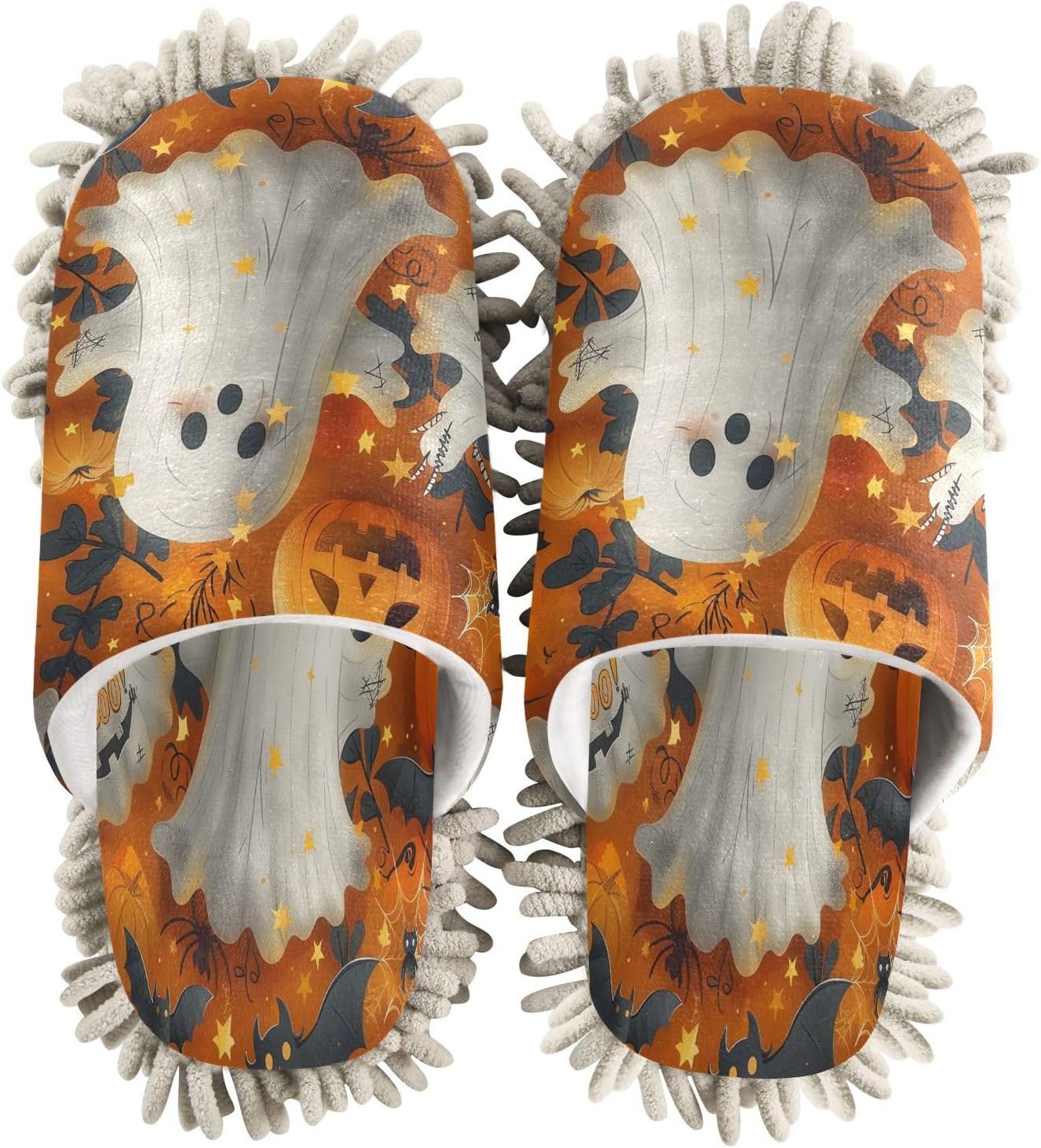 Zhirexin Halloween White Mop Slippers with Microfiber
