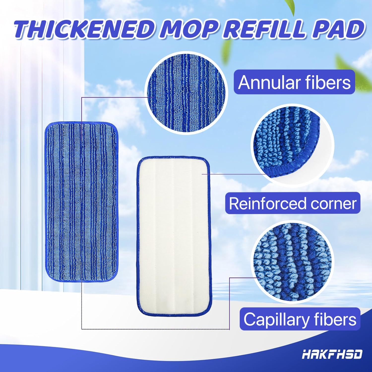 4 Pack Reusable Mop Pads for Swiffer Wet Jet