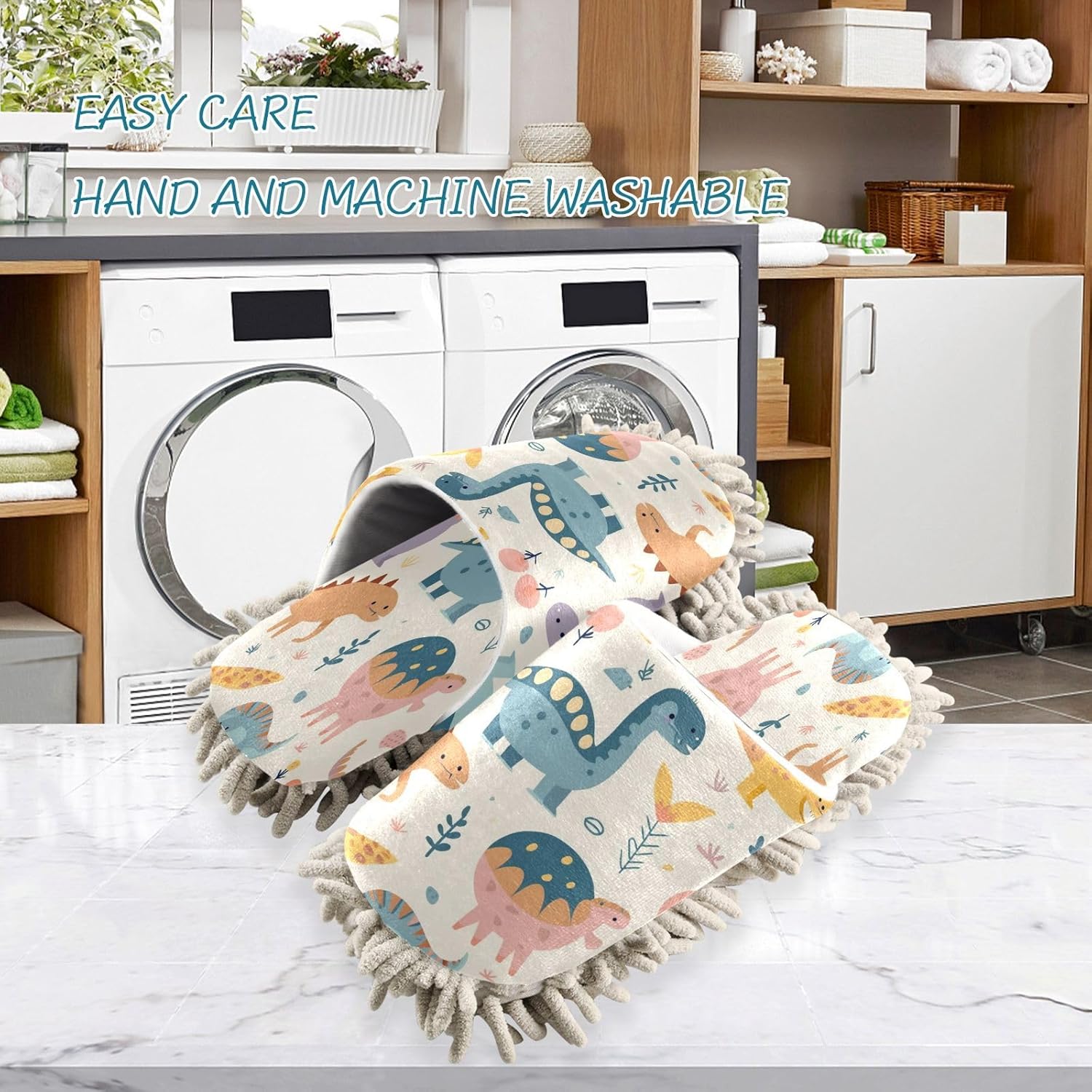 Zhirexin Dinosaur Cleaning Slippers for Men Women