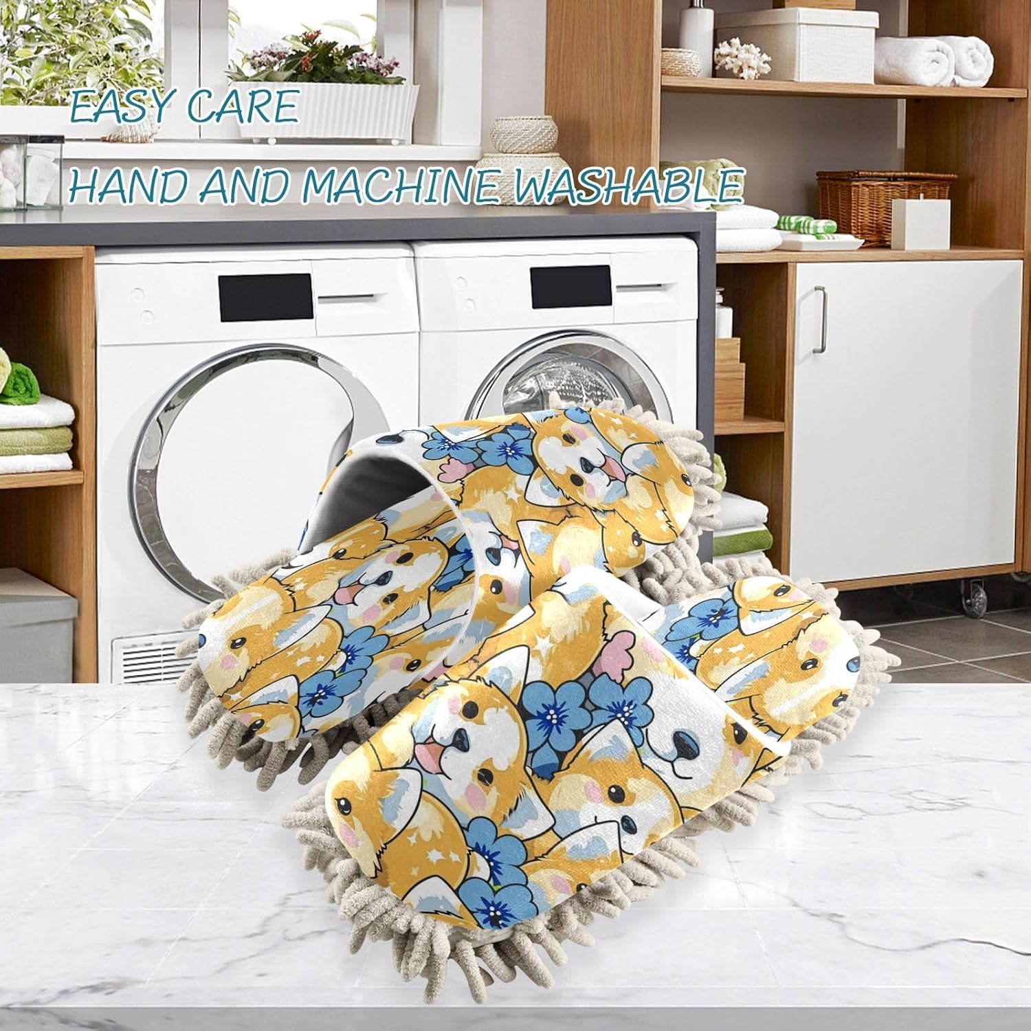 Zhirexin Mop Slippers for Men Women with Soft Microfiber