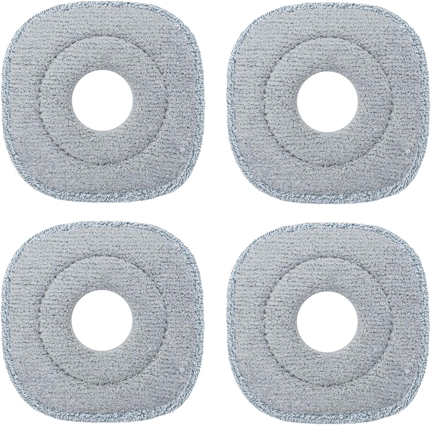 4 Pack 9 Inch Square Microfiber Mop Pad Refill - Grey