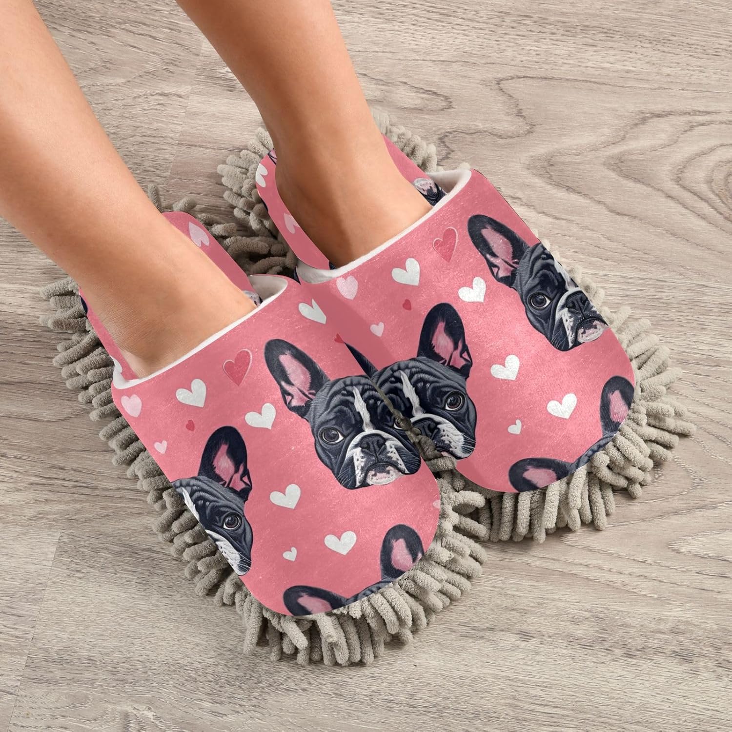 Zhirexin Mop Slippers with Microfiber Padding for Home Cleaning