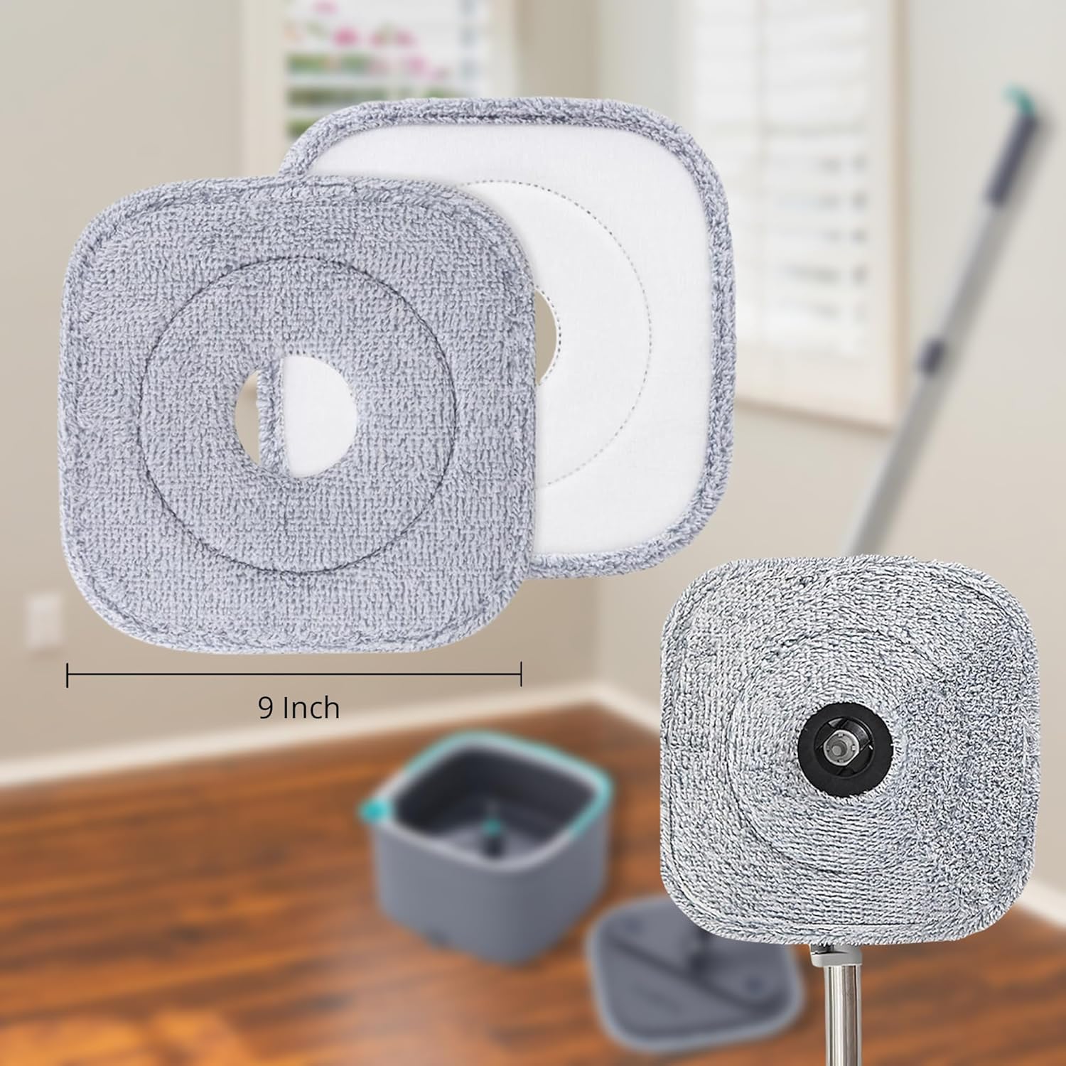 True Tidy 2-Pack 9 Inch Microfiber Mop Pads for SPIN-800