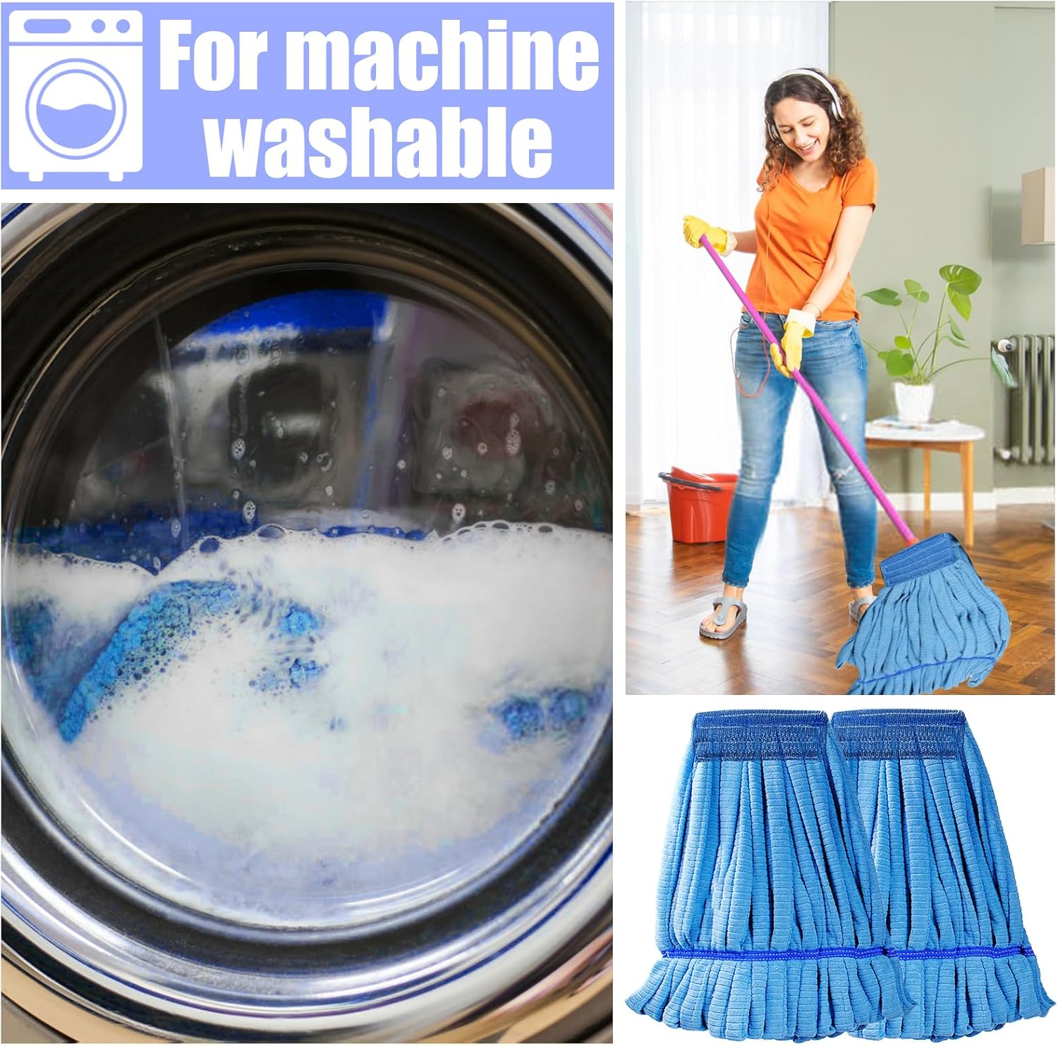5 Pcs Commercial Mop Head Replacement Tubes