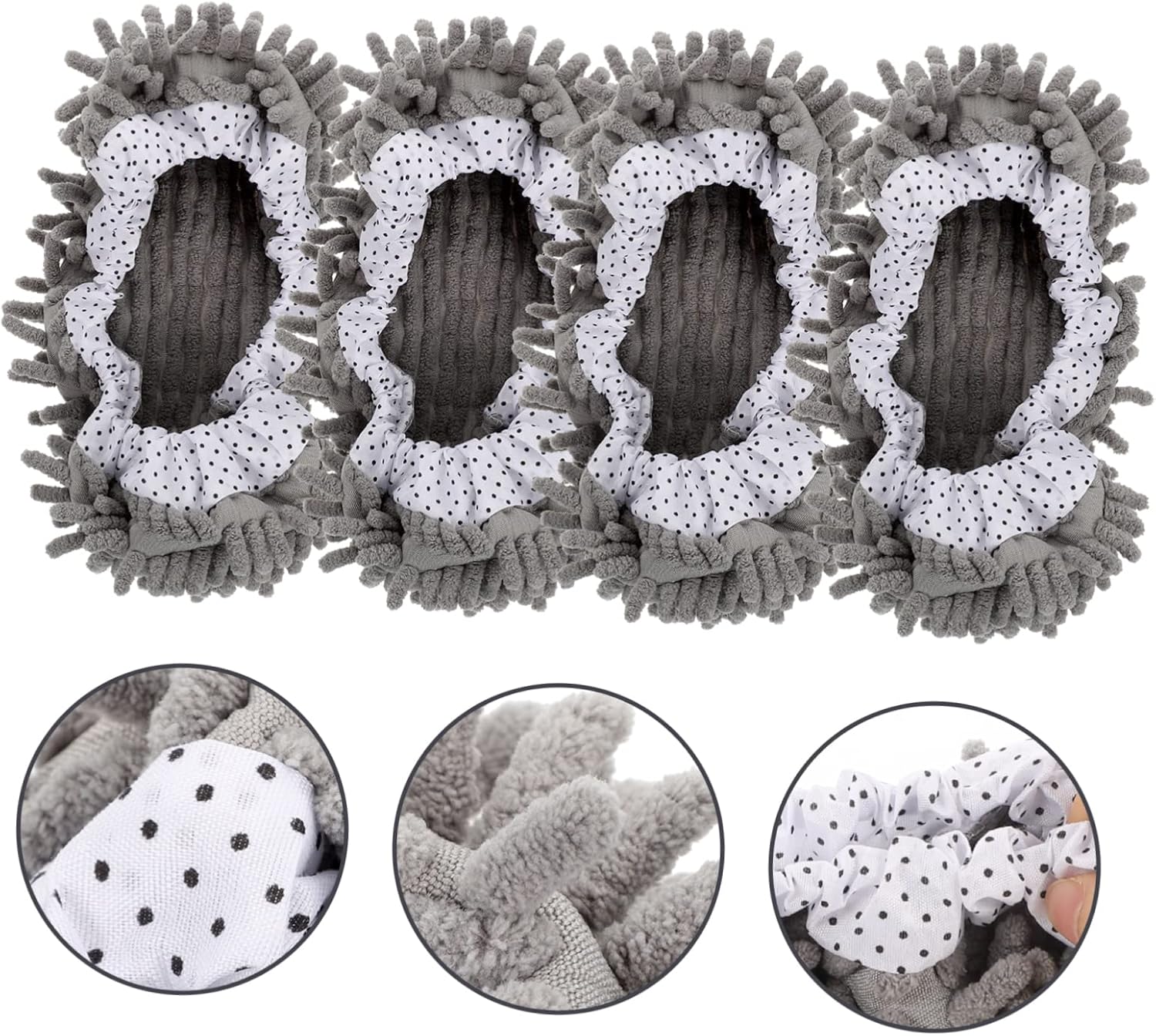 Ipetboom 2 Pairs Chenille Mop Slippers for Floor Cleaning