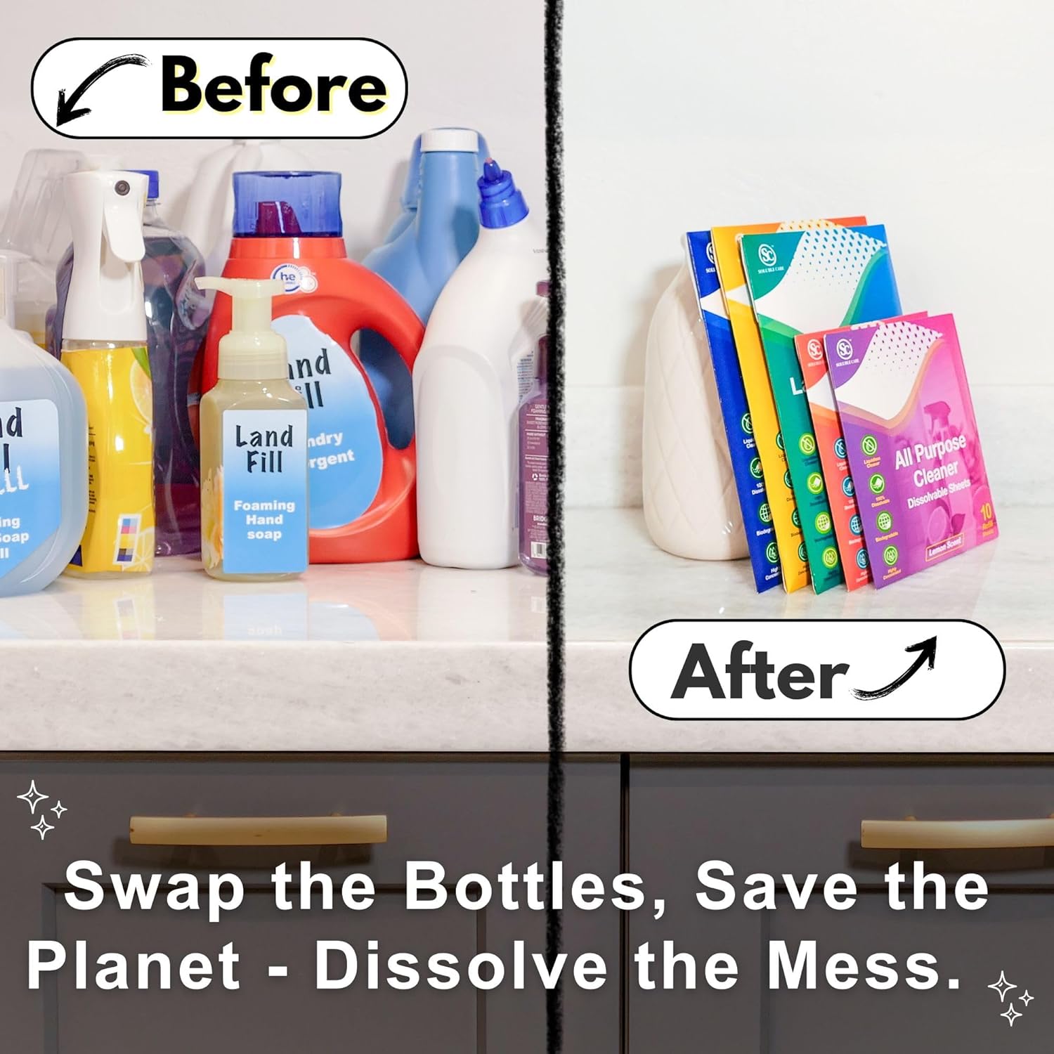 Soluble Care Sample Sheet Pack - Laundry Toilet Floor Hand Soap