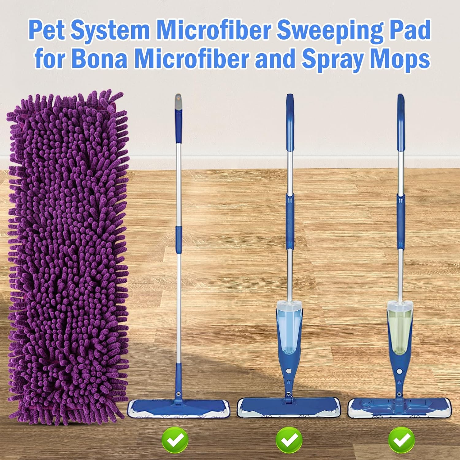 4 Pack ZIONYA Pet Microfiber Mop Pads for Bona Mops