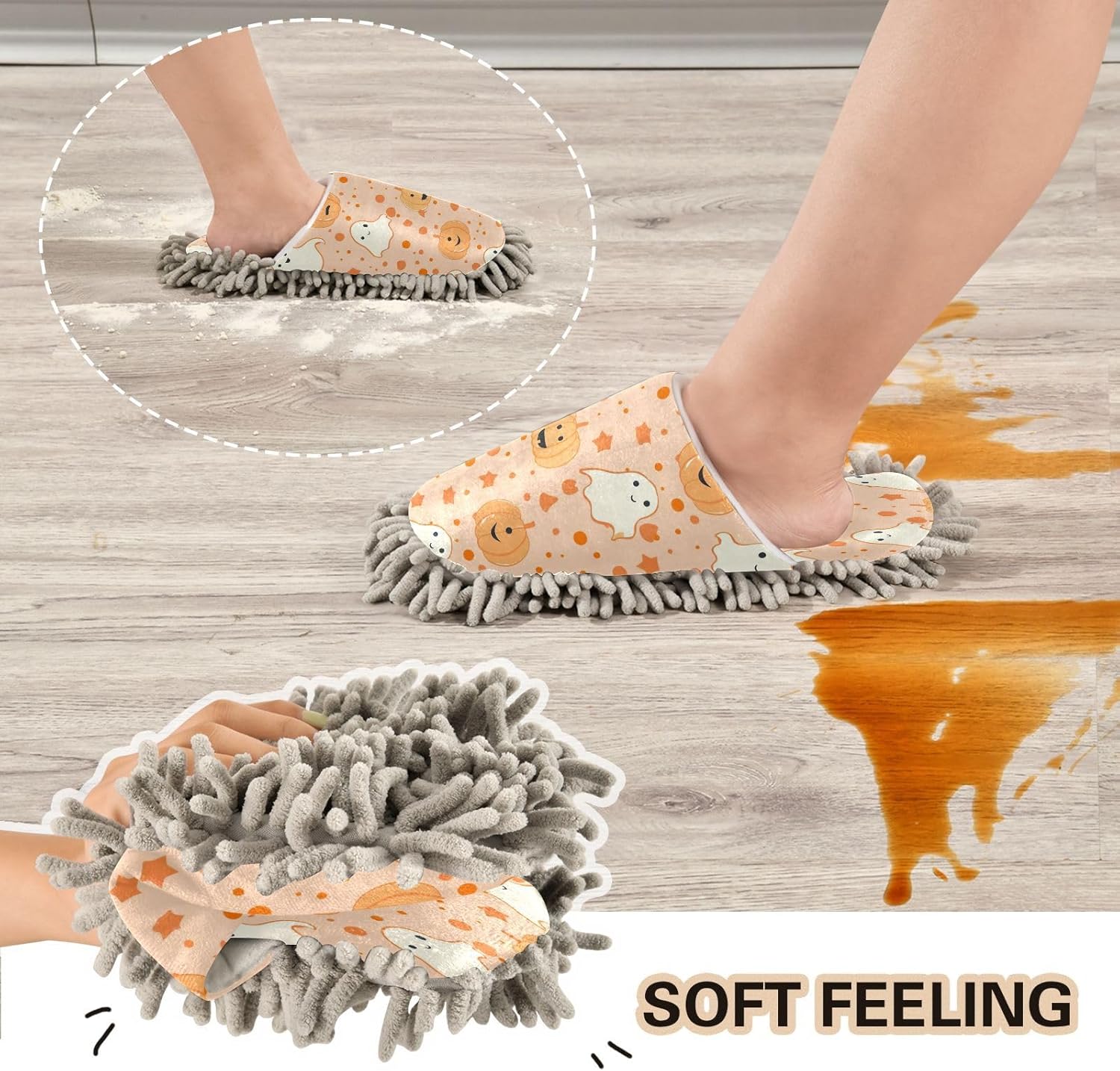 Zhirexin Halloween White Cleaning Slippers
