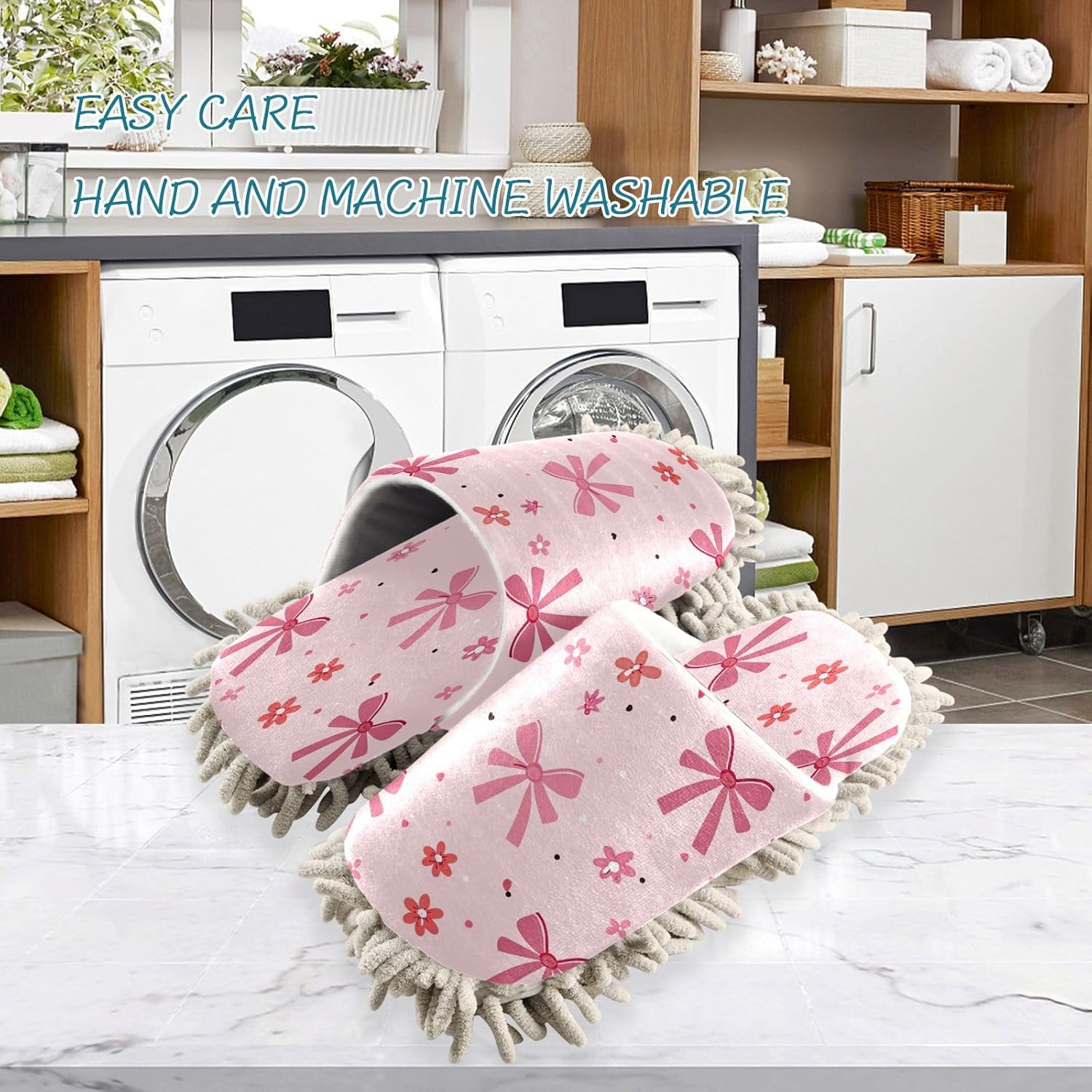 Zhirexin Microfiber Mop Slippers for Men Women Floor Cleaning