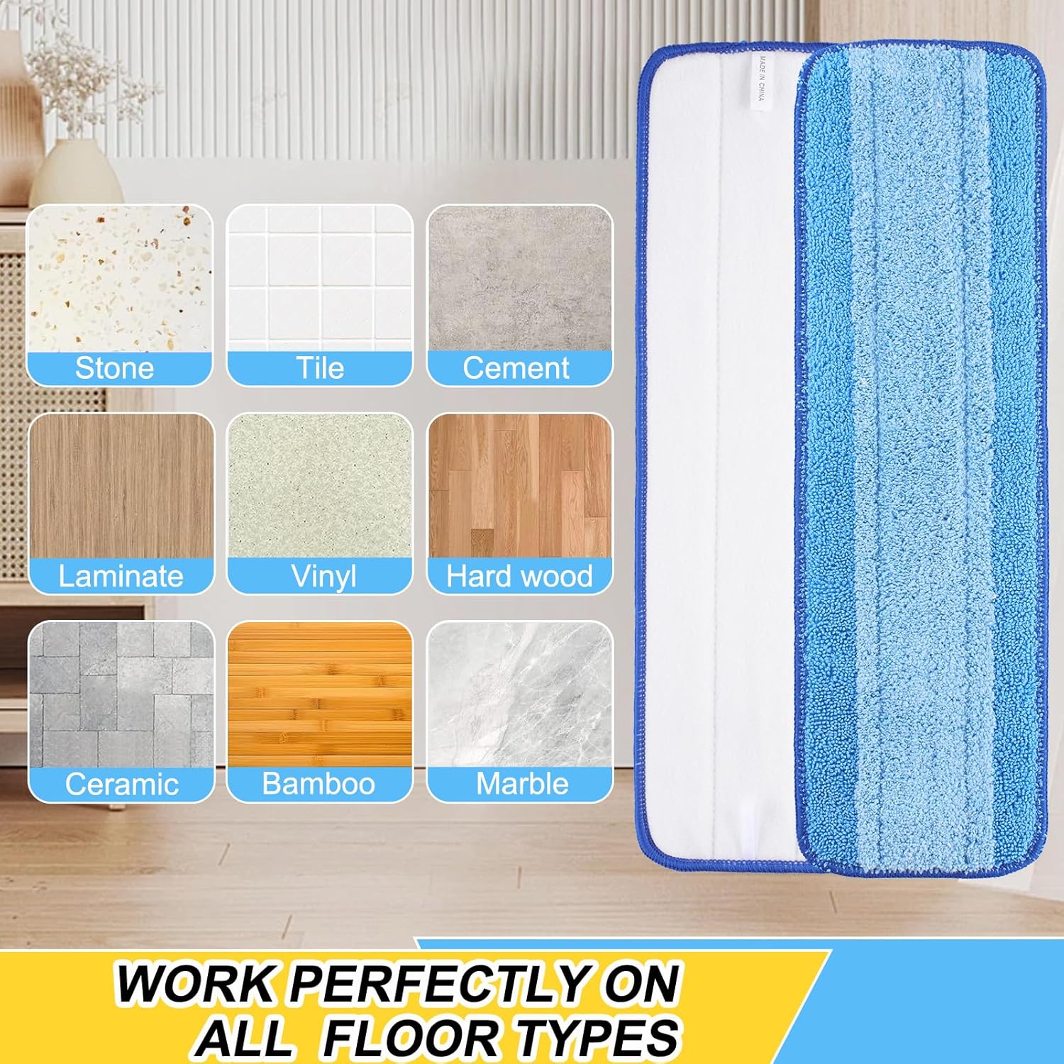 5 Pack Microfiber Spray Mop Replacement Heads for Bona and Other Mops