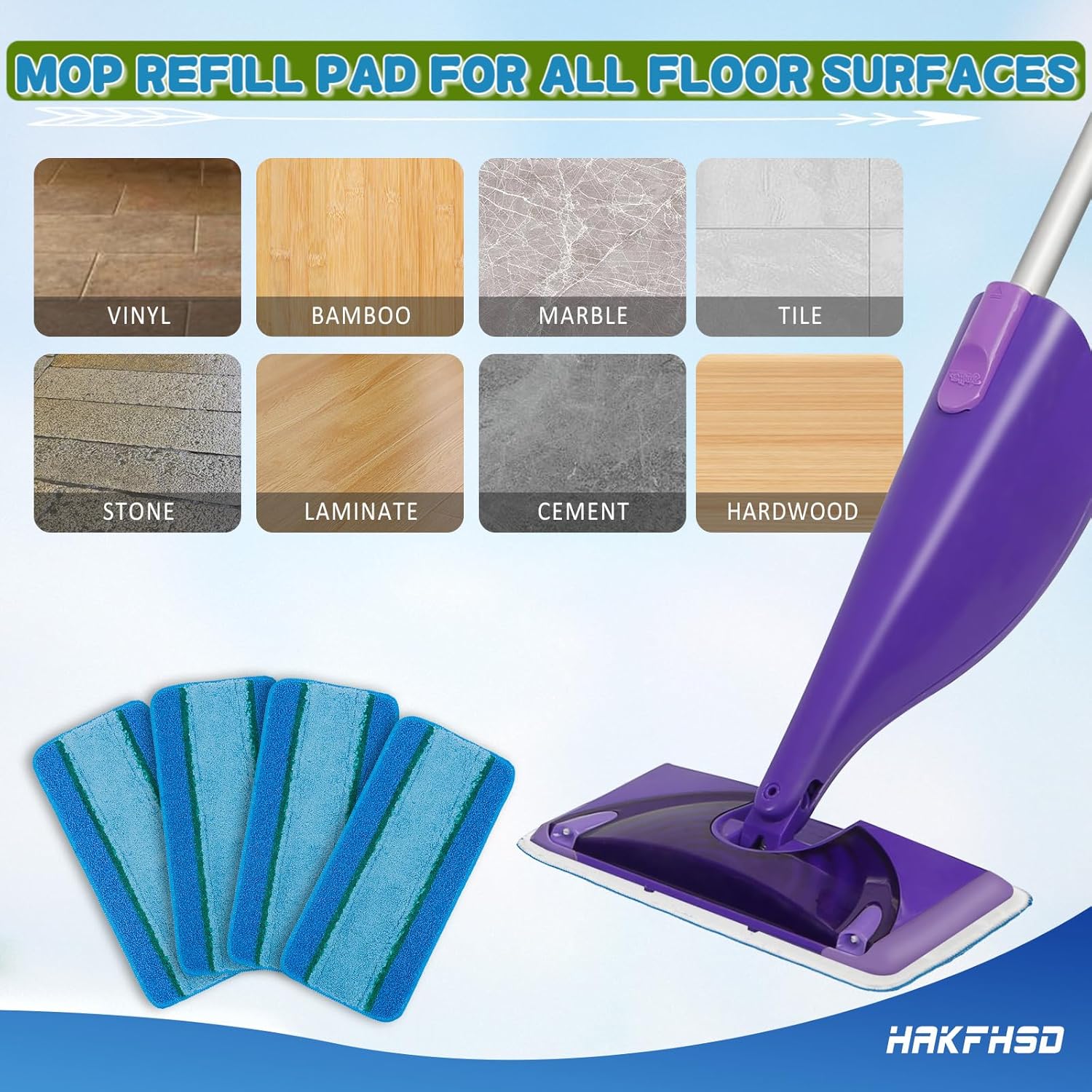 4 Pack Reusable Swiffer WetJet Mop Pads