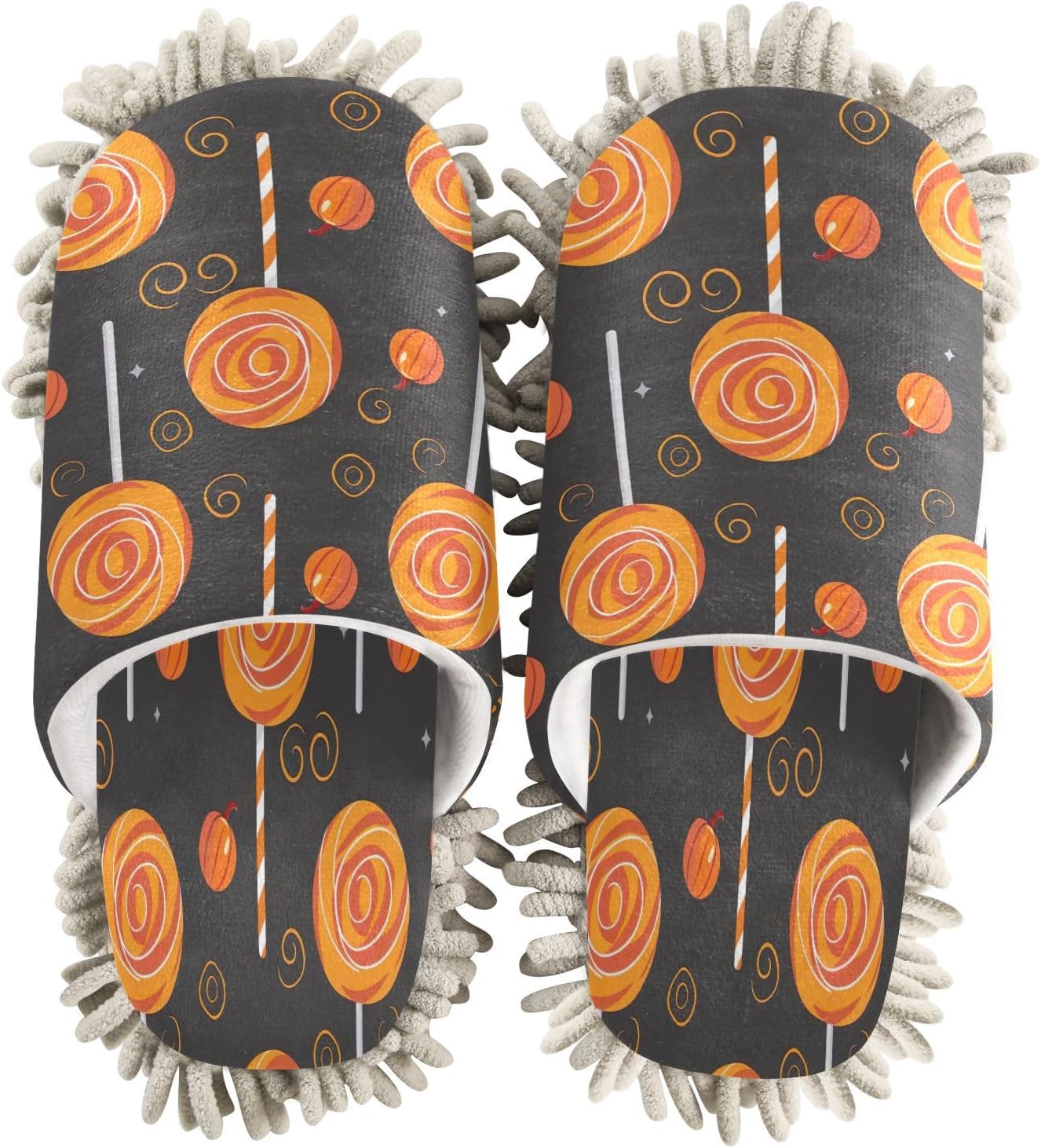 Zhirexin Halloween Cleaning Slippers with Microfiber Mop Pads