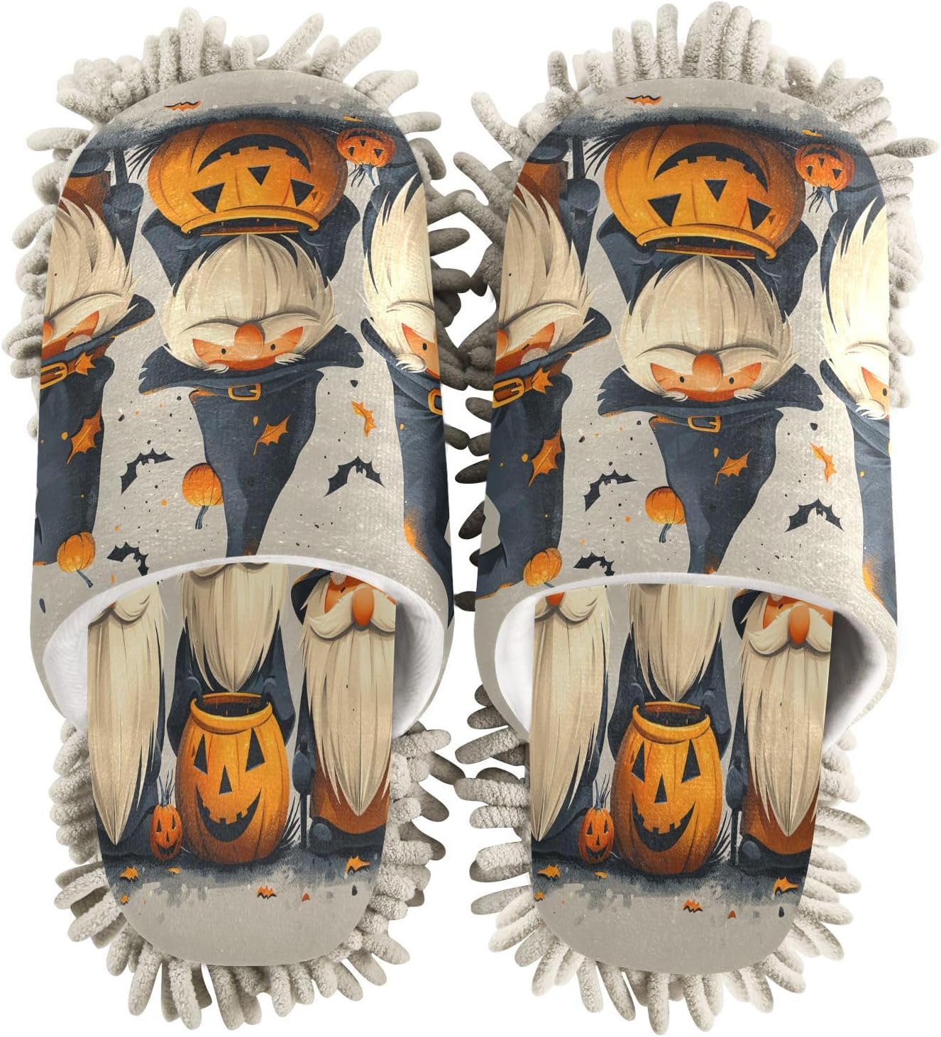 Zhirexin Halloween Pumpkin Gnome Cleaning Slippers 1