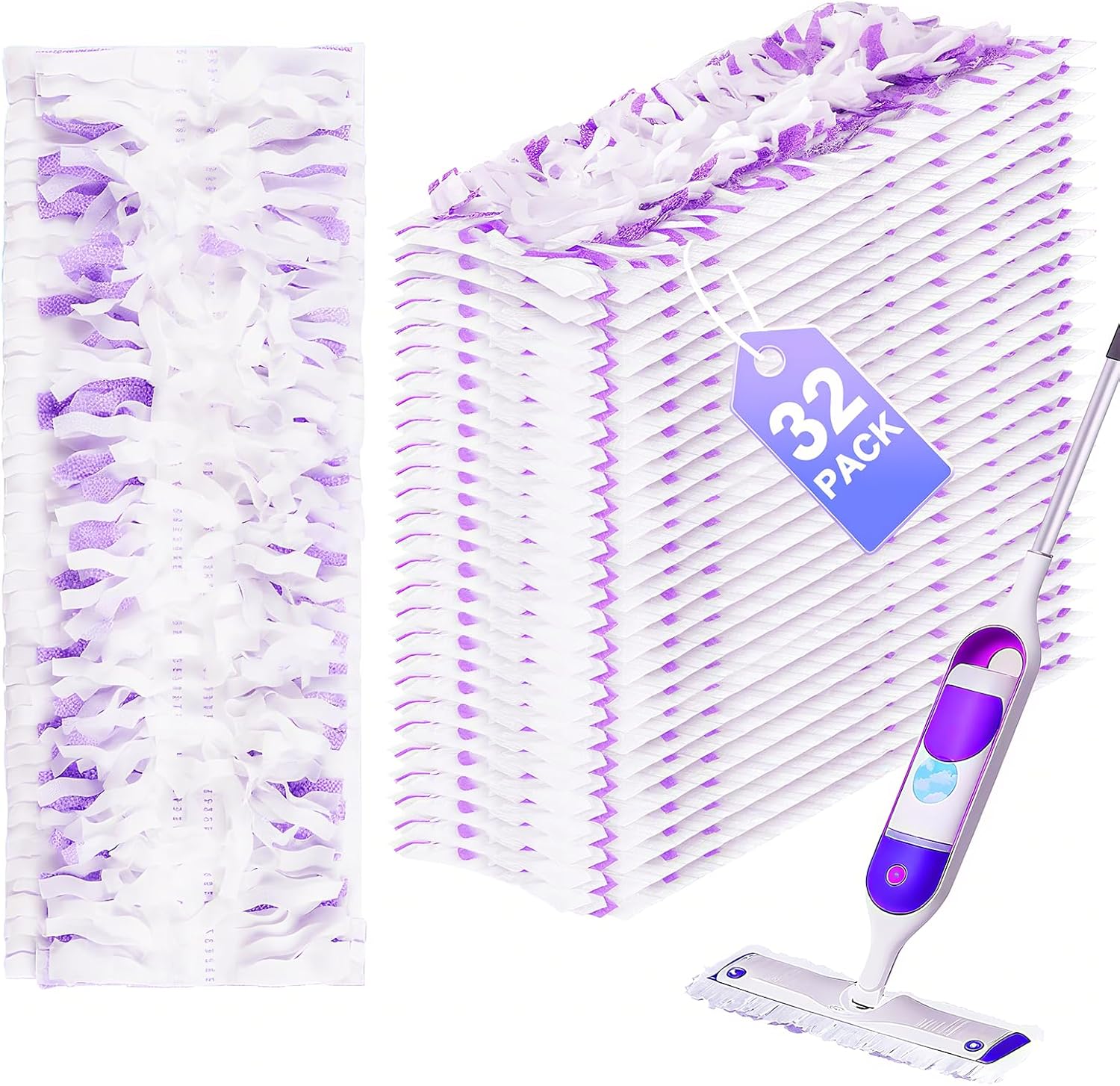 Kamitaly 32 Count Swiffer Power Mop Refills 14-Layer Multi-Surface Replacement Pads
