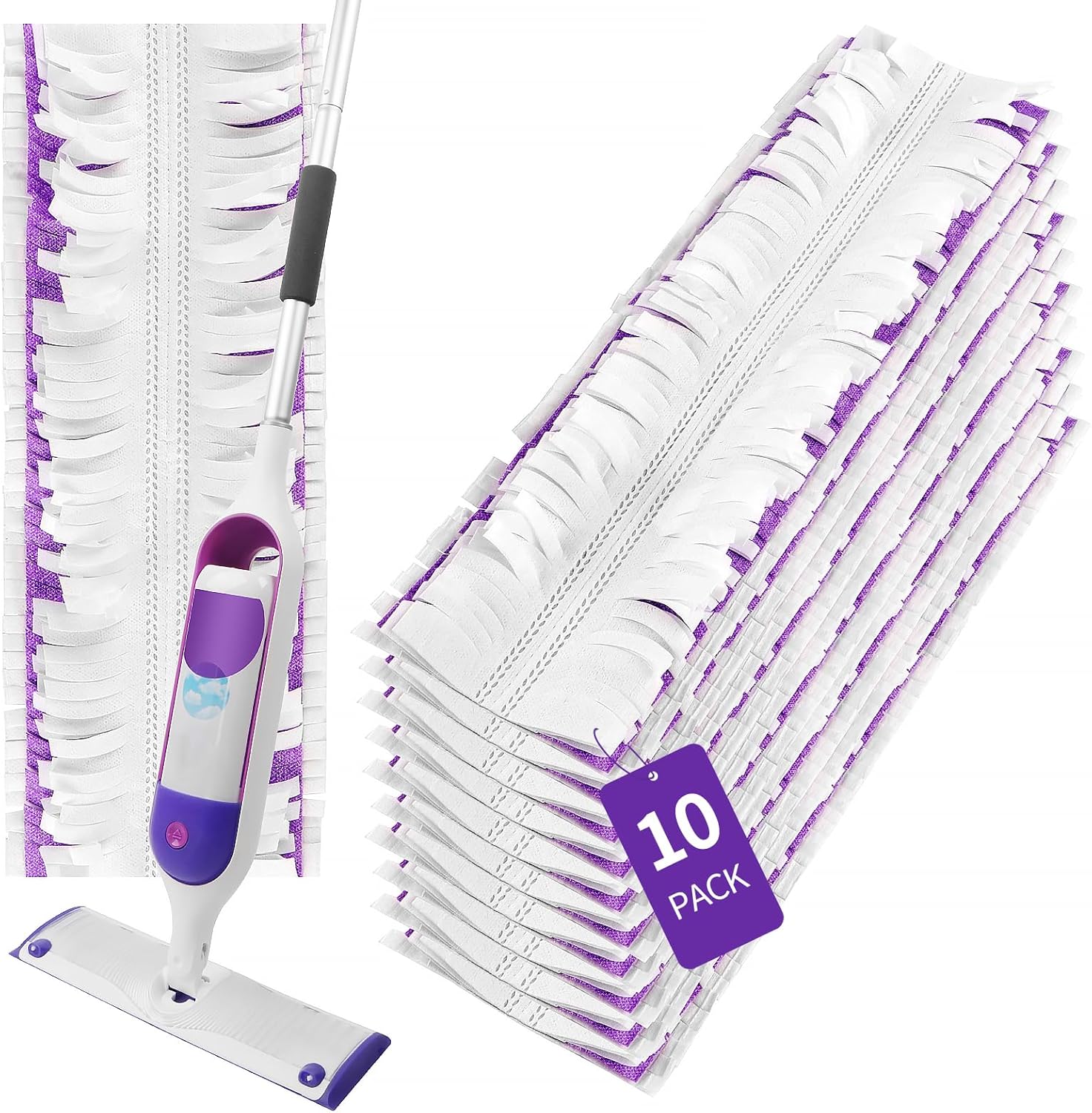 10 Pack ZHAYAO Swiffer Power Mop Refills Unscented Multi-Surface Mopping Pads