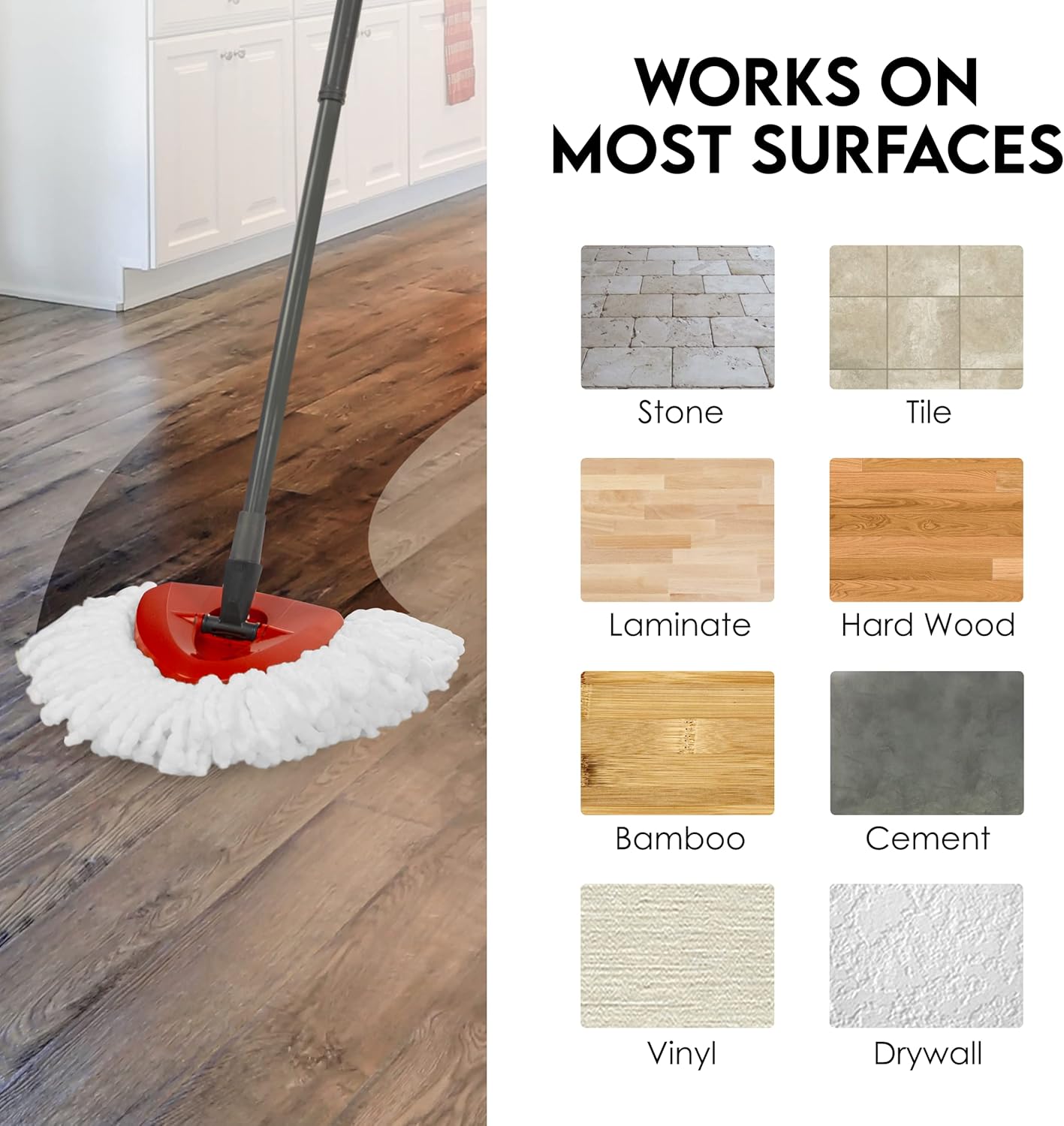 Turbo Mops Mop Refills - 6 Pack Compatible with Easy Wring Tanks