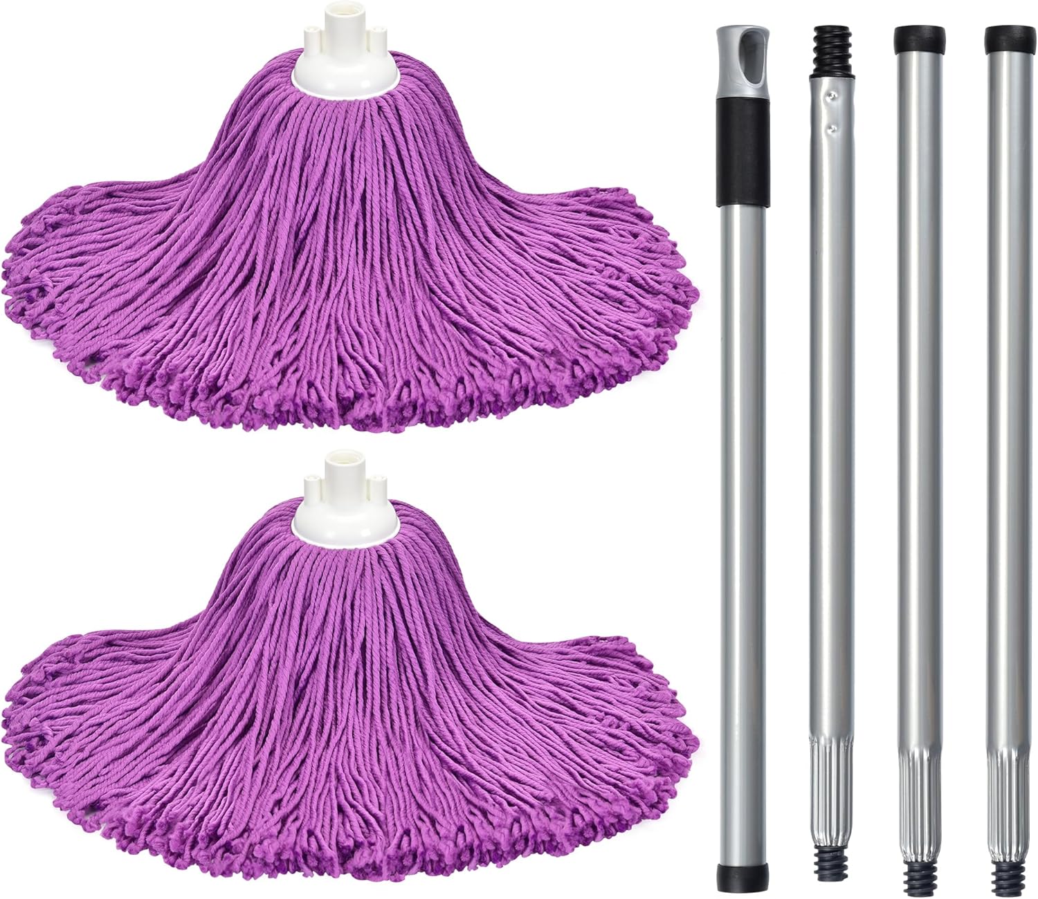 Matthew Microfiber Mop Refill - 2 Heads with 54 Handle Purple