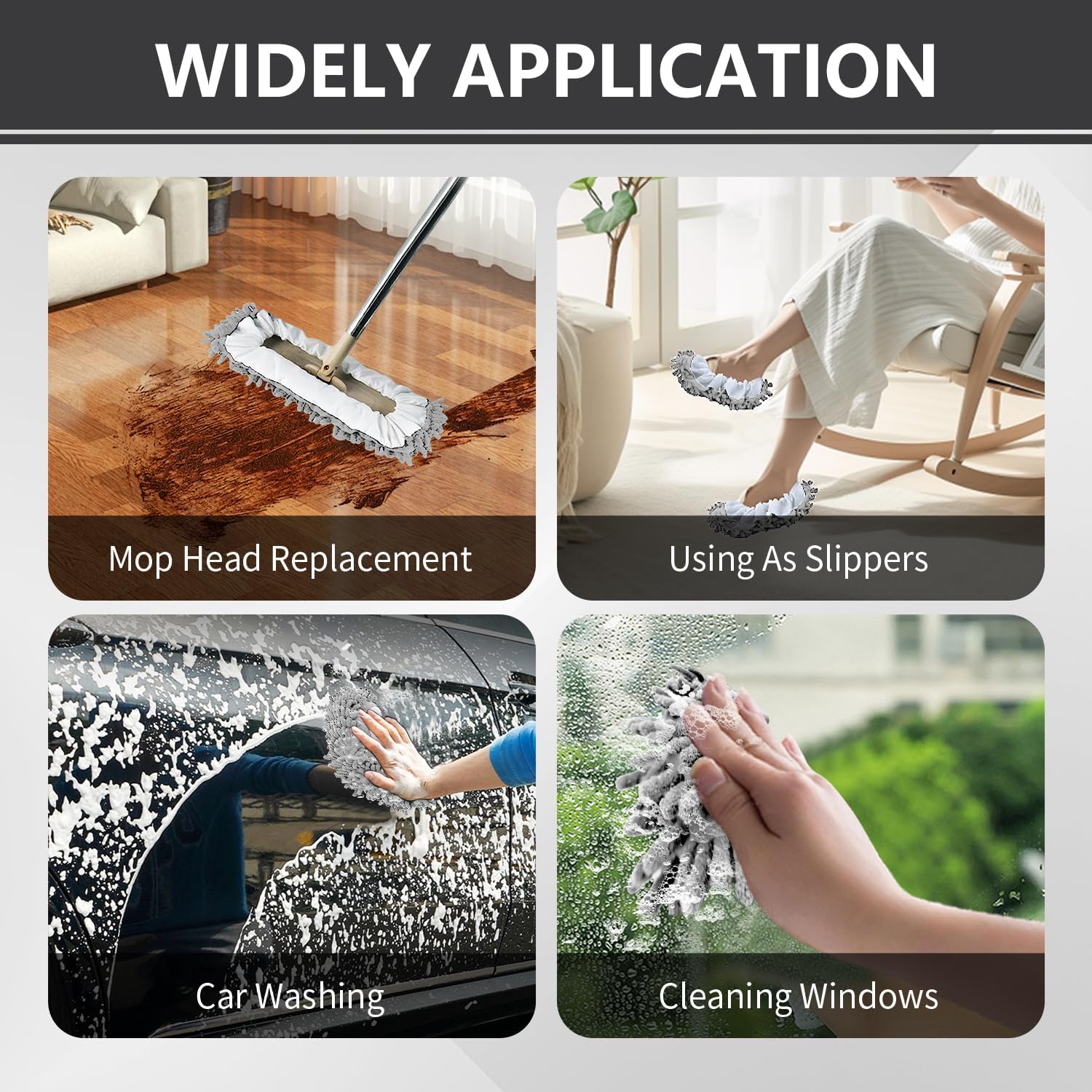 EKIORI Mop Slippers Socks for Walk Clean