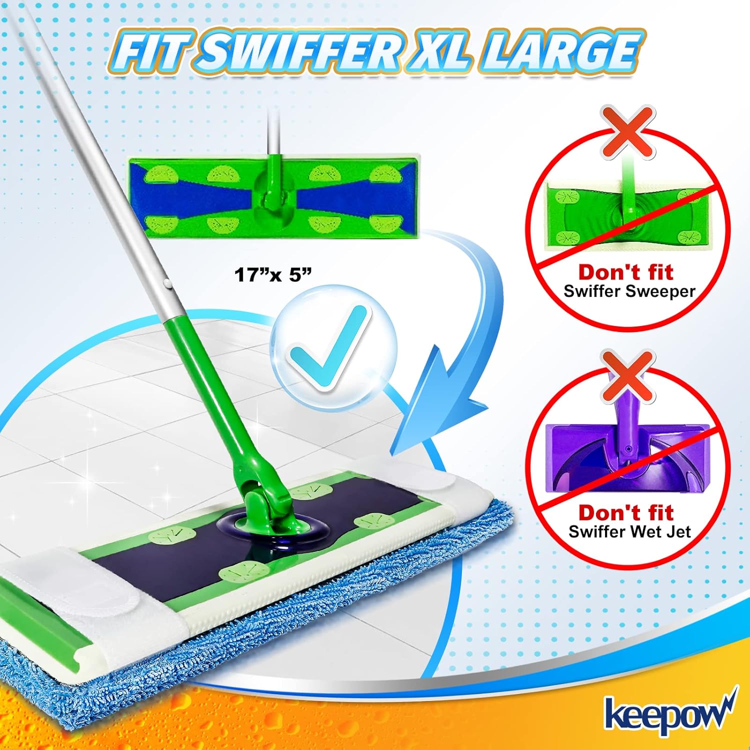 KEEPOW XL Dry Sweeping Cloths for Swiffer Sweeper