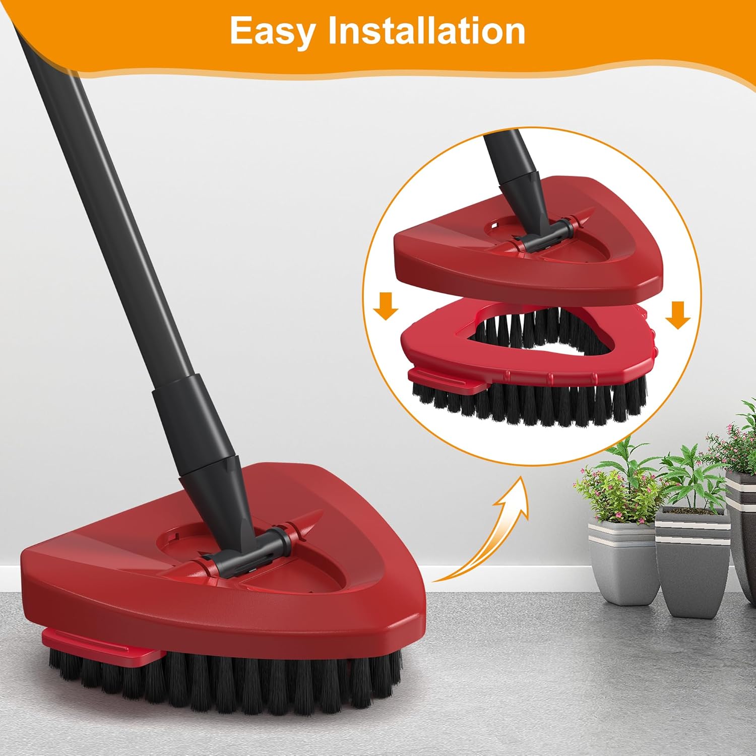 Folews Red Scrubber Mop Head for O-Cedar EasyWring 1-Tank System