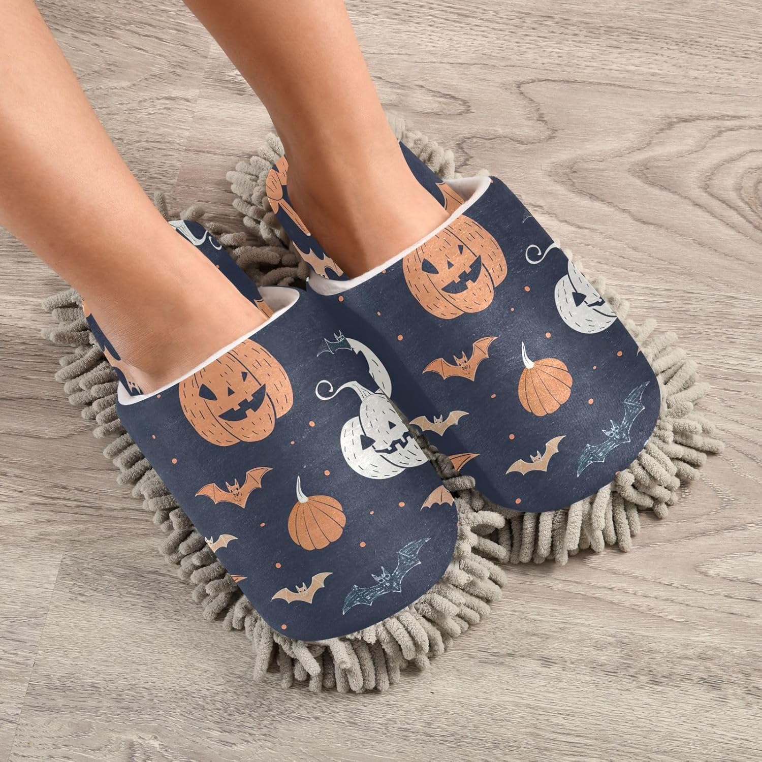 Zhirexin Mop Slippers with Microfiber Pads for Home Cleaning