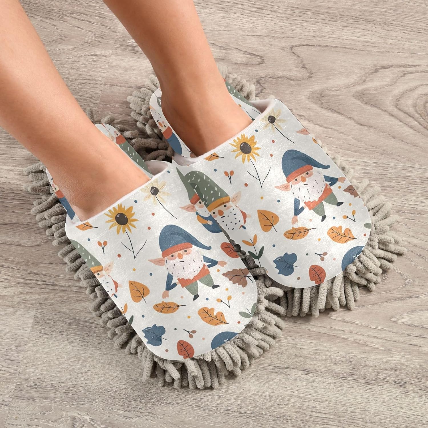 Zhirexin Thanksgiving Cleaning Slippers with Microfiber Mop Pads 1