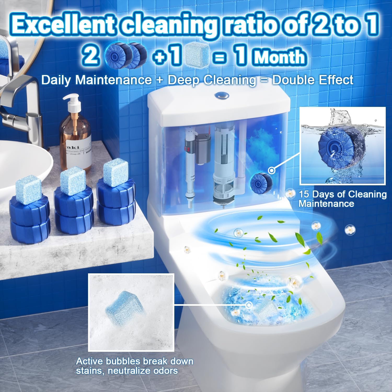 Nunemosk 18 Pack Toilet Bowl Cleaner Tablets 1