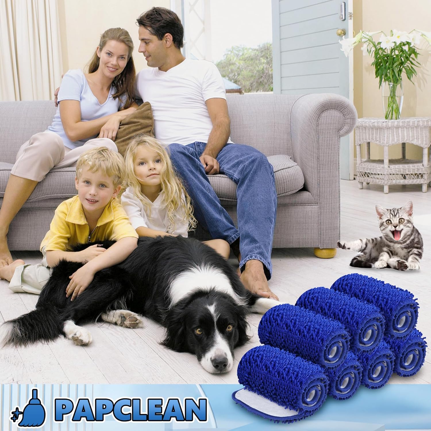 PAPCLEAN Reusable Mop Pads for Swiffer WetJet 7 Pack