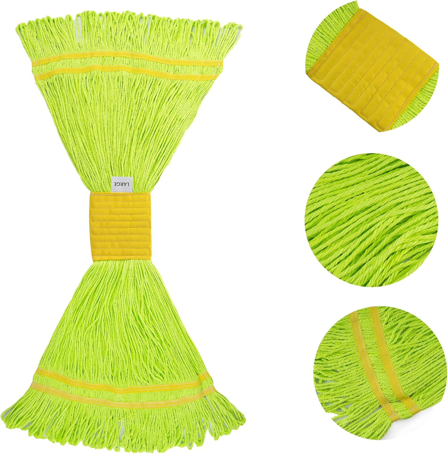 Matthew Cleaning Microfiber String Mop Head Replacement Green 3 Pack