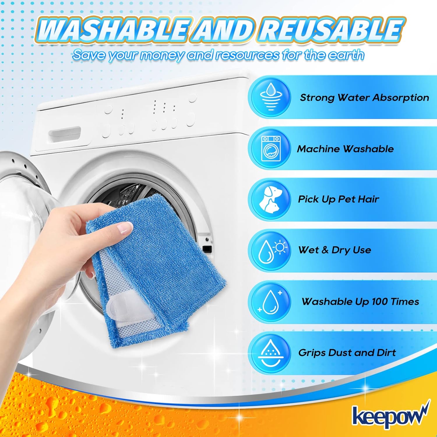 KEEPOW XL Dry Sweeping Cloths for Swiffer Sweeper