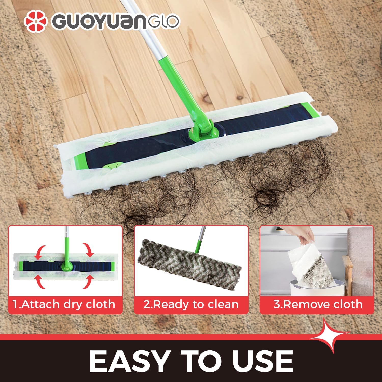 GUOYUANGLO XL Dry Mop Cloths 64 Count
